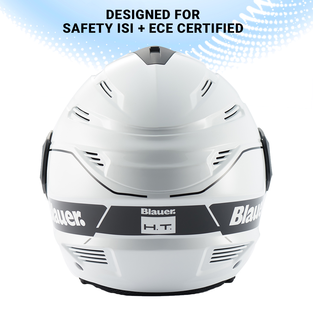 Steelbird Blauer Brat ISI/ECE Certified Open Face Helmet (Glossy White Black)