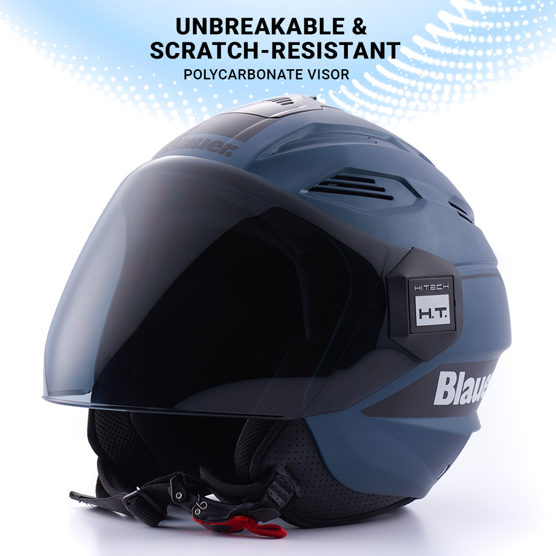 Steelbird Blauer Brat ISI/ECE Certified Open Face Helmet (Matt Indigo Blue Black)