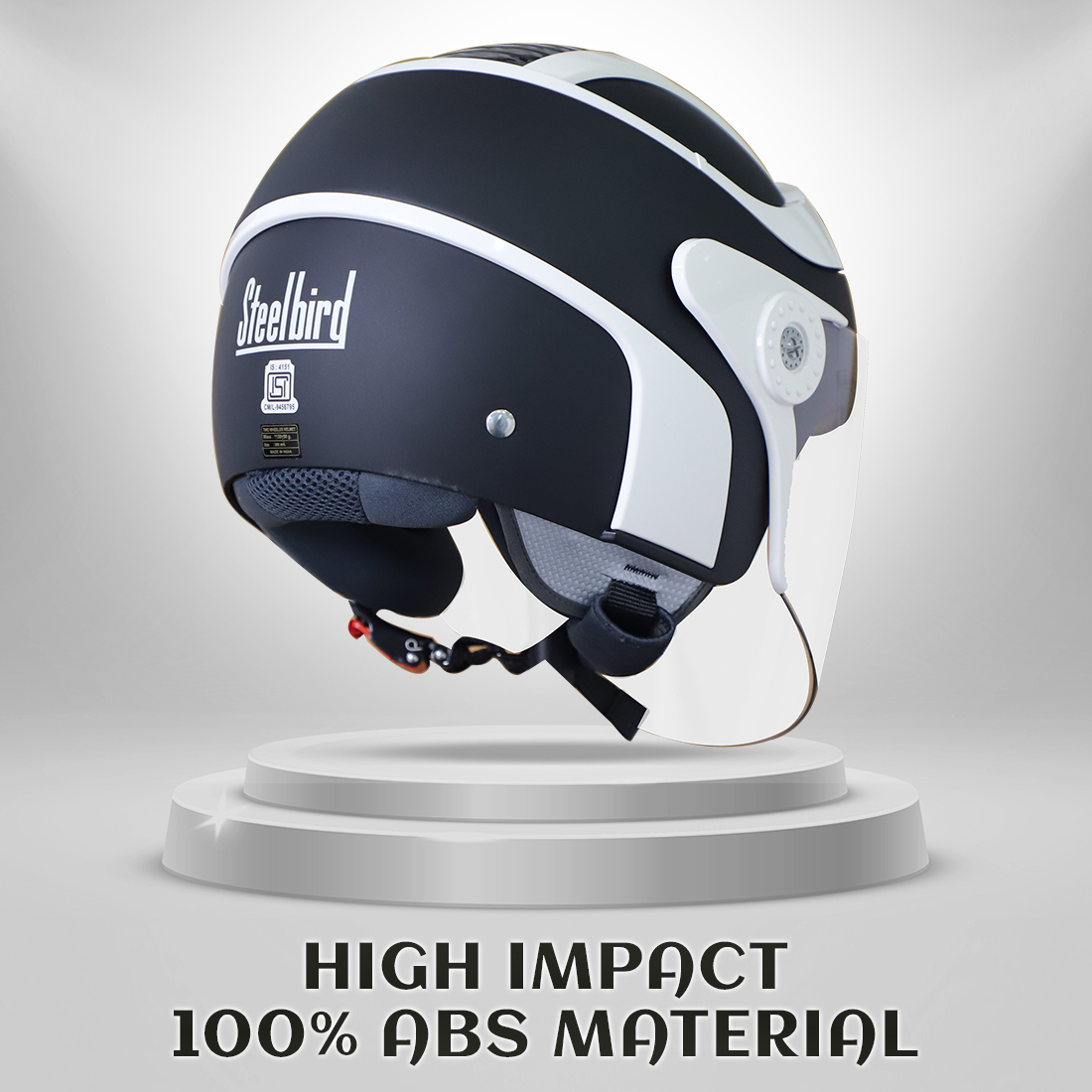 Steelbird SB-29 AER ISI Certified Helmet For Men And Women (Matt Off White With Clear Visor)