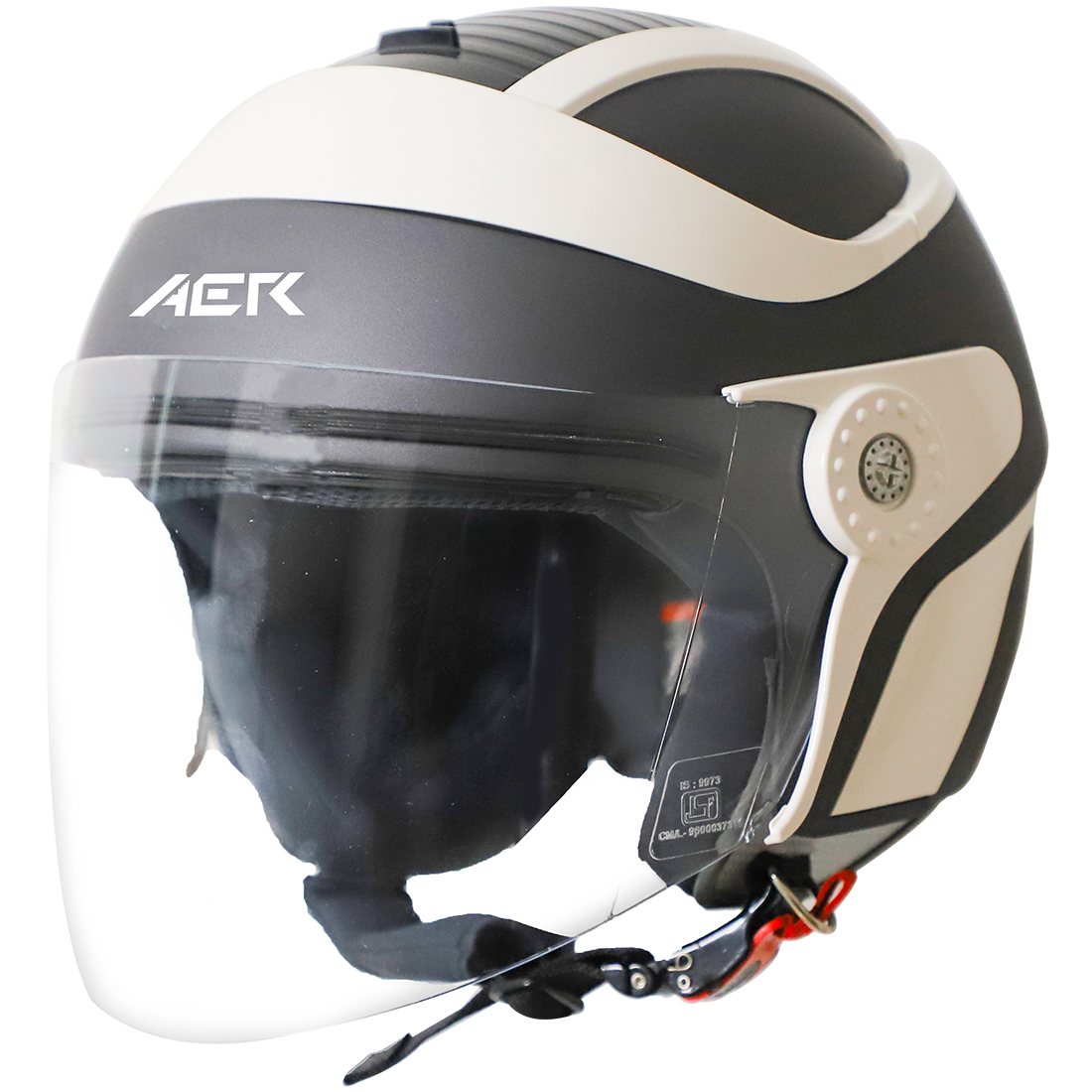 Steelbird SB-29 AER ISI Certified Helmet For Men And Women (Matt H.Grey Off White With Clear Visor)