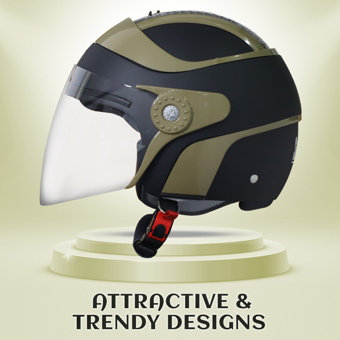Steelbird SB-29 AER ISI Certified Helmet For Men And Women (Matt Black Desert Storm With Clear Visor)