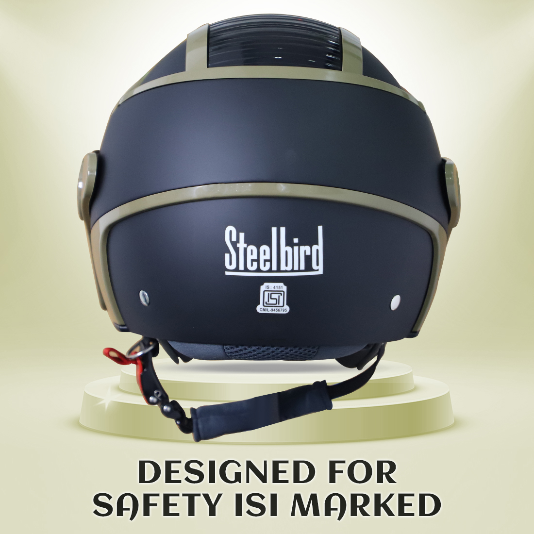 Steelbird SB-29 AER ISI Certified Helmet For Men And Women (Matt Black Desert Storm With Clear Visor)