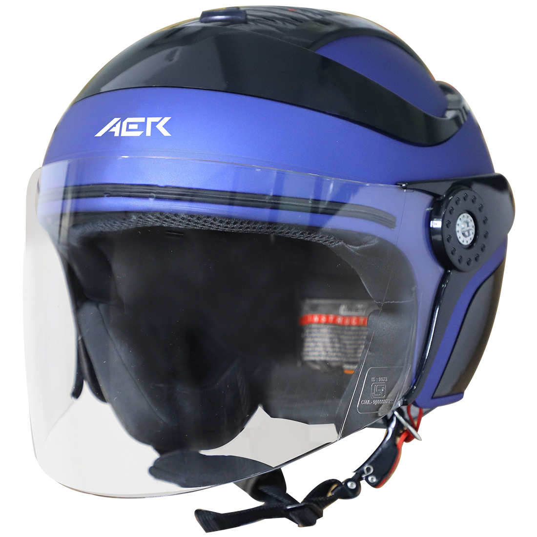 Steelbird SB-29 AER ISI Certified Helmet For Men And Women (Matt Y.Blue Black With Clear Visor)