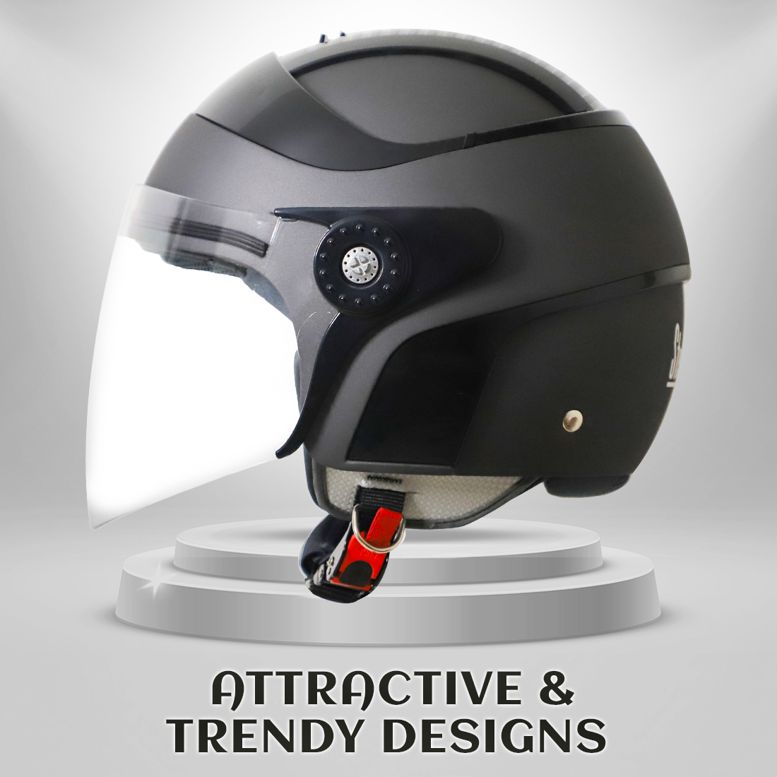 Steelbird SB-29 AER ISI Certified Helmet For Men And Women (Matt H.Grey Black With Clear Visor)