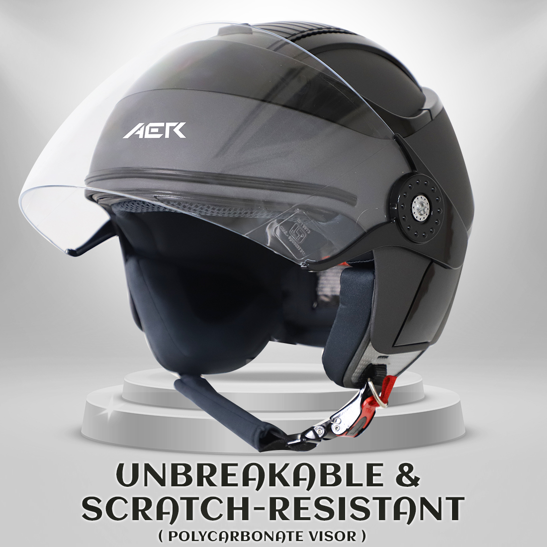 Steelbird SB-29 AER ISI Certified Helmet For Men And Women (Matt H.Grey Black With Clear Visor)
