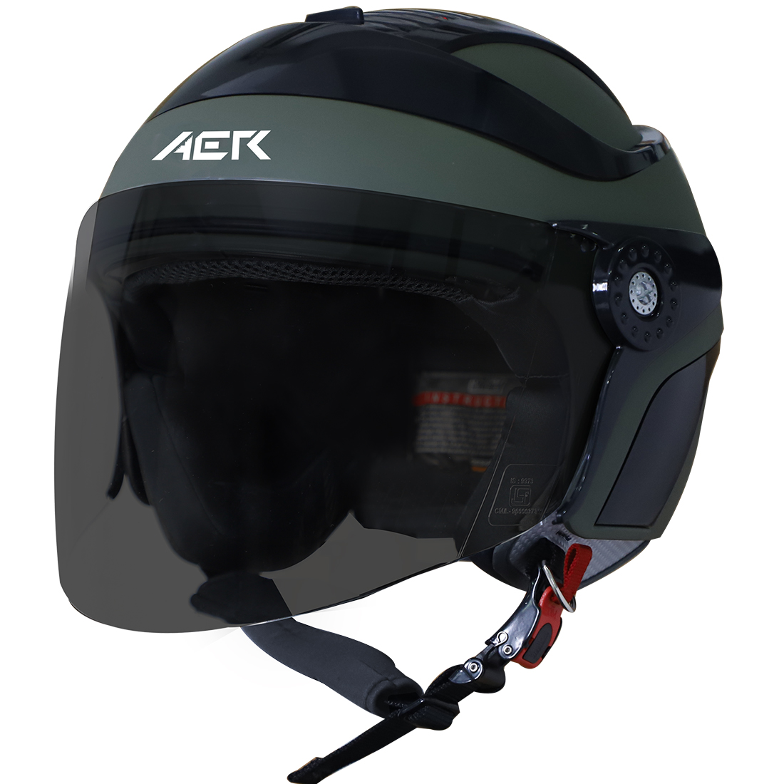 Steelbird SB-29 AER ISI Certified Helmet For Men And Women (Matt Battle Green Black With Smoke Visor)