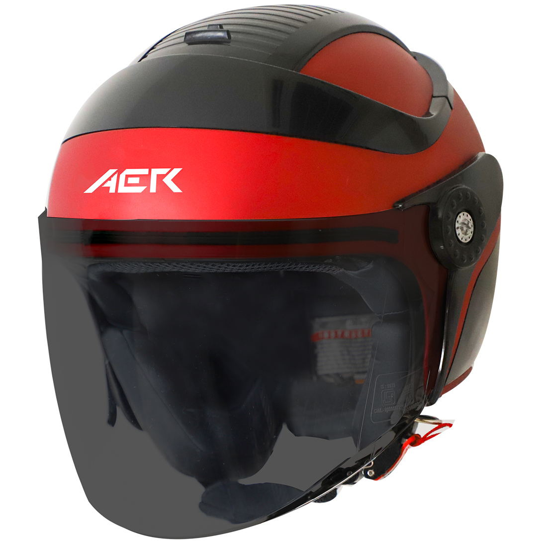 Steelbird SB-29 AER ISI Certified Helmet For Men And Women (Glossy Cherry Red Black With Smoke Visor)