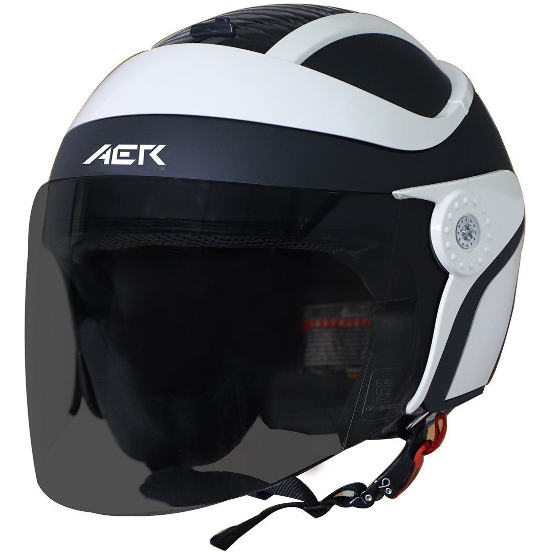Steelbird SB-29 AER ISI Certified Helmet For Men And Women (Matt Black Off White With Smoke Visor)