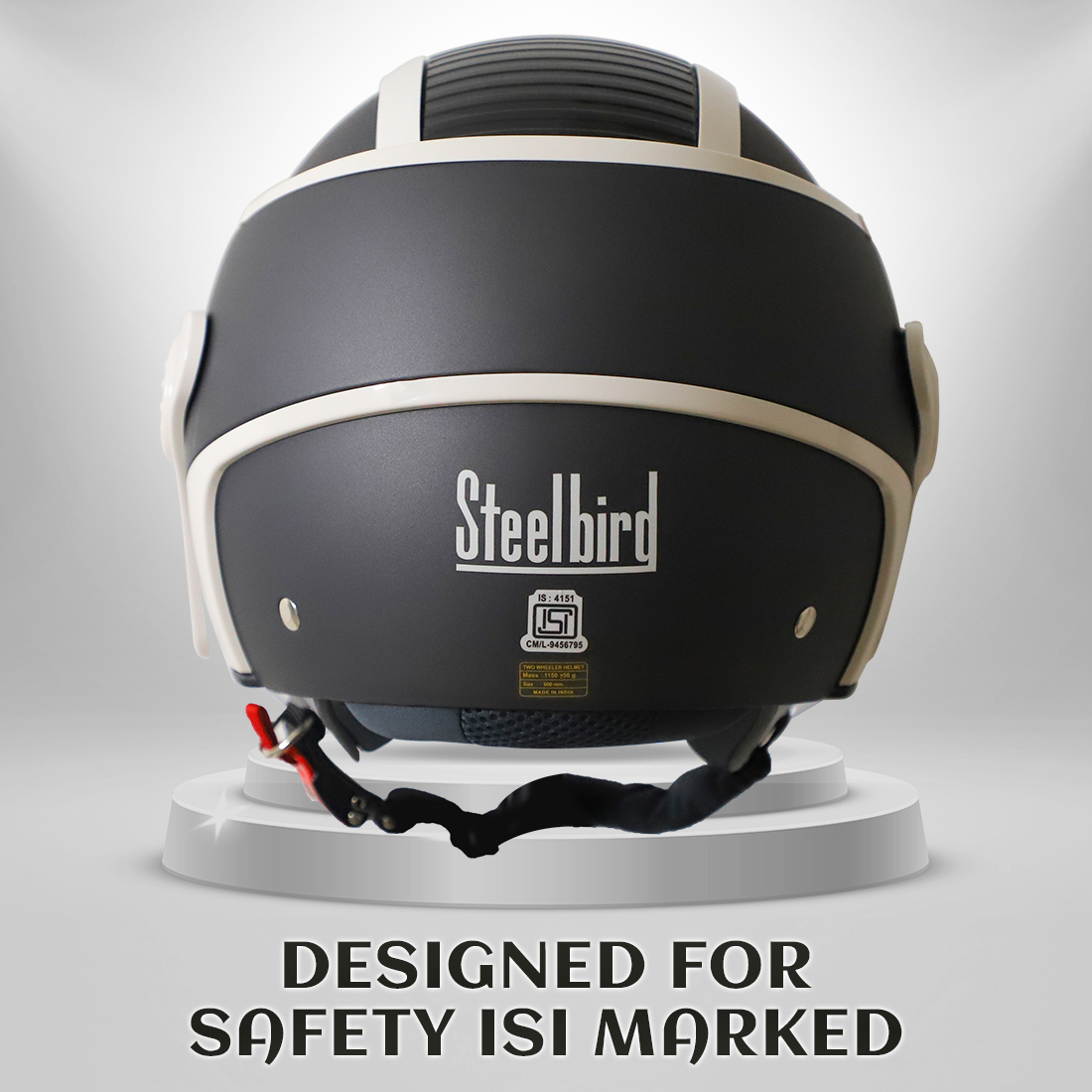 Steelbird SB-29 AER ISI Certified Helmet For Men And Women (Matt H.Grey Off White With Smoke Visor)