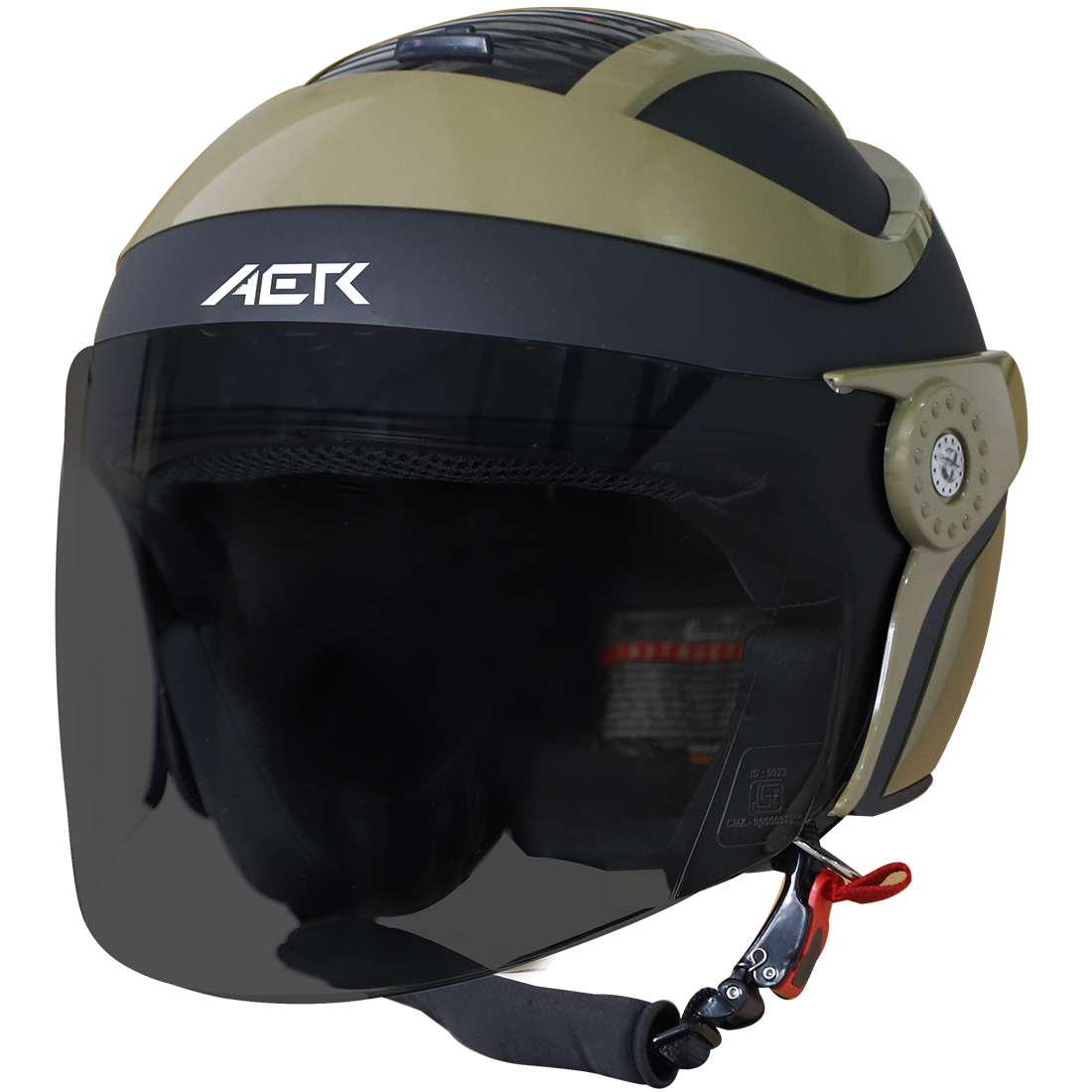 Steelbird SB-29 AER ISI Certified Open Face Helmet For Men And Women (Matt Black Desert Storm With Clear Visor)