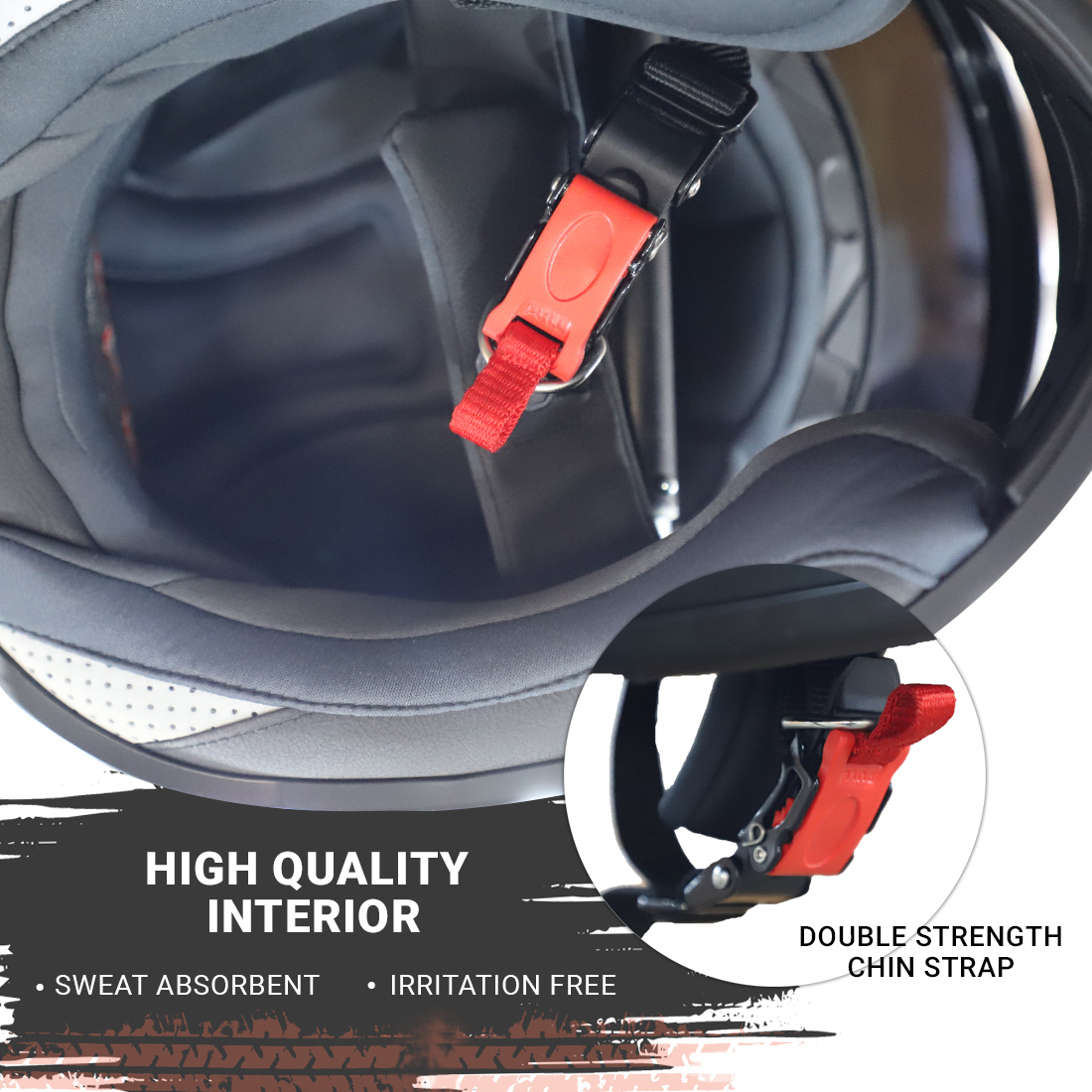 Steelbird SBH-17 Terminator ISI Certified Full Face Graphic Helmet (Matt Black Red With Smoke Visor)