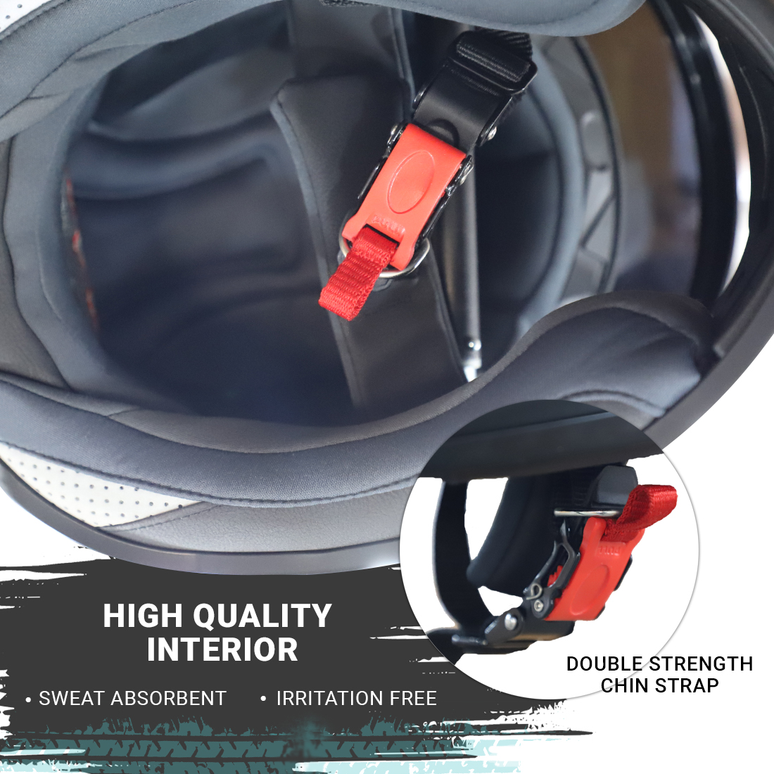 Steelbird SBH-17 Terminator ISI Certified Full Face Graphic Helmet (Matt Black Fluo Blue With Chrome Rainbow Visor)
