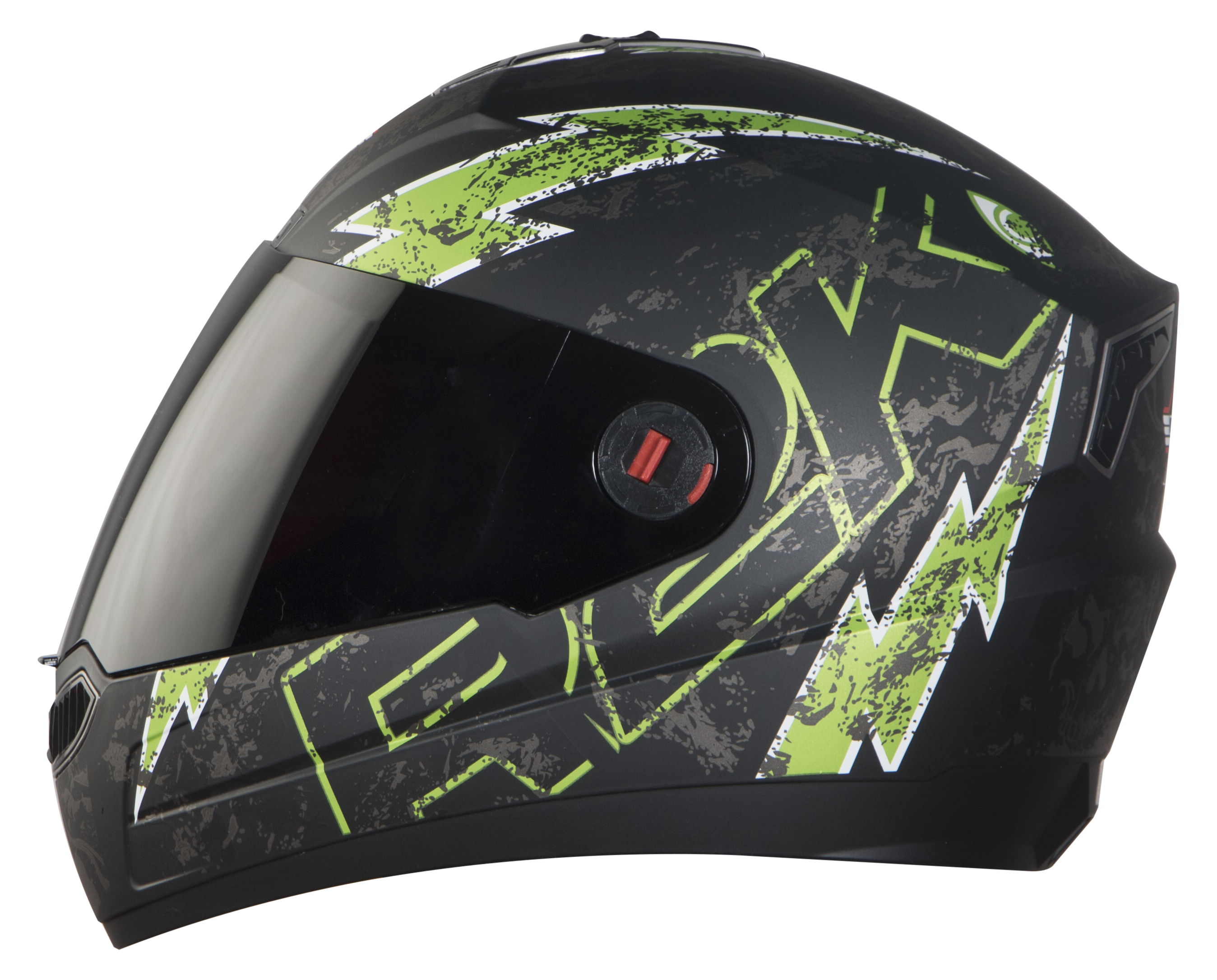 Steelbird SBA-1 R2K Live Full Face Helmet in Matt Finish (Matt Black Green with Smoke Visor)