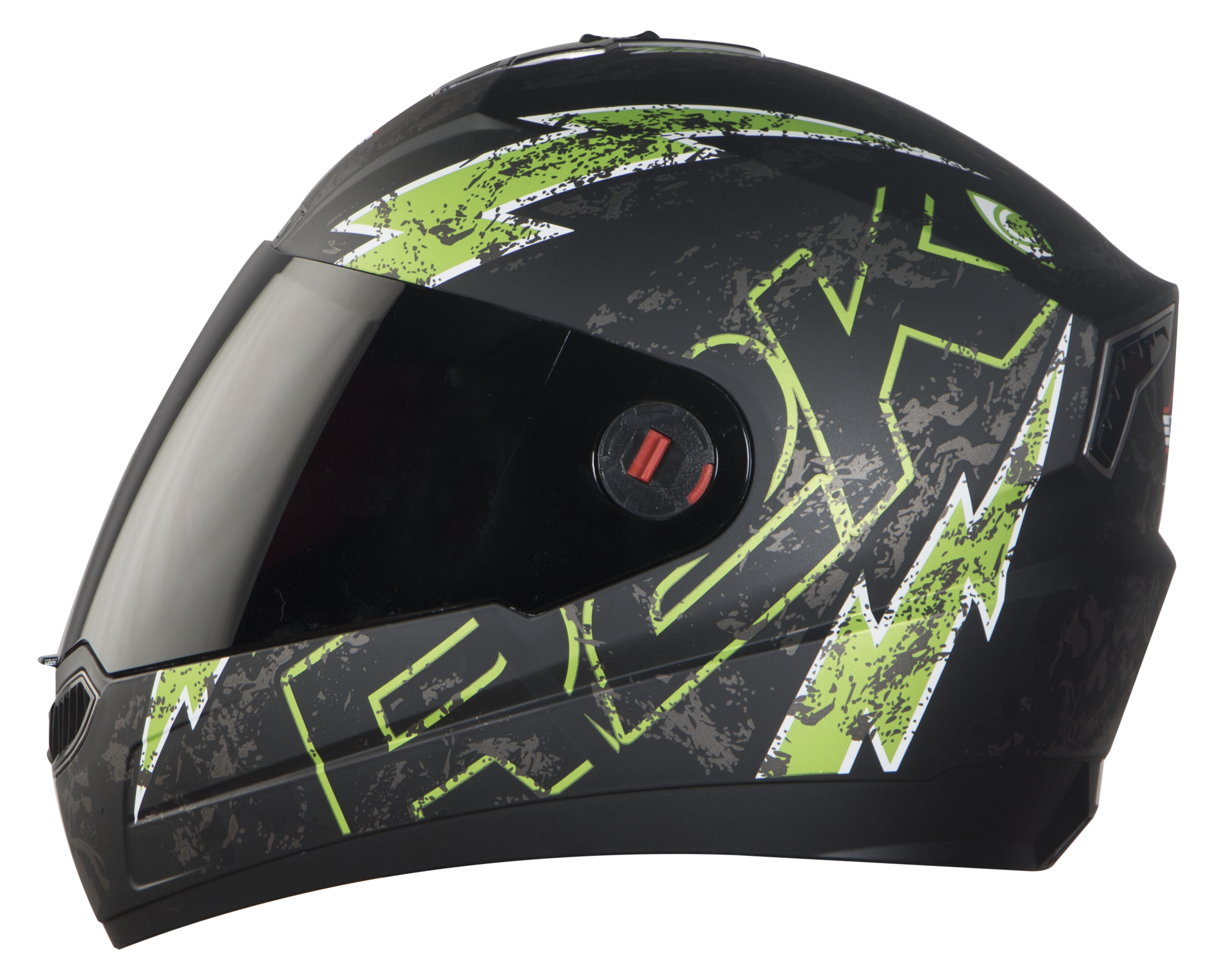 Steelbird SBA-1 R2K Live Full Face Helmet In Matt Finish (Matt Black Green With Smoke Visor)