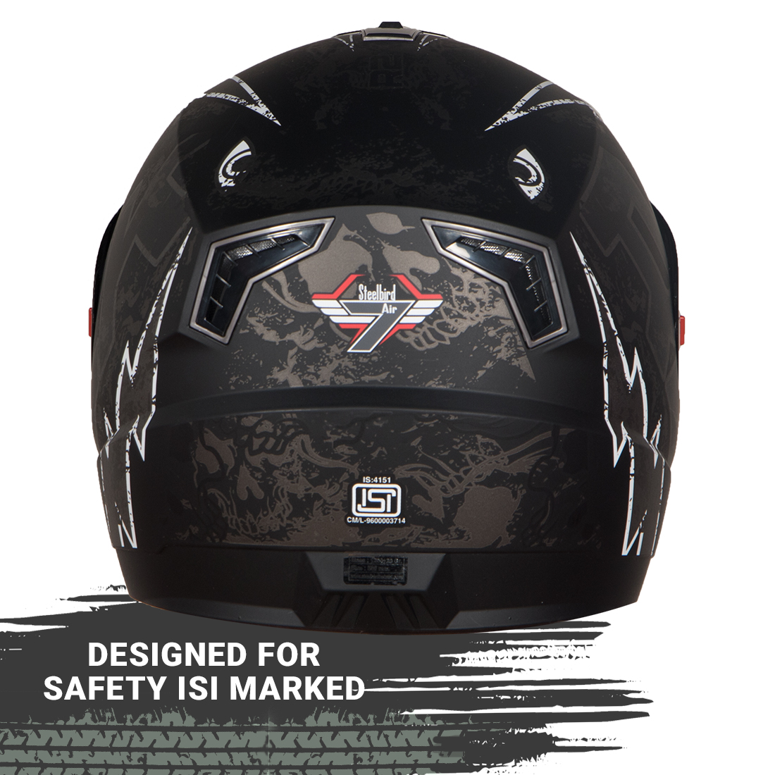 Steelbird SBA-1 R2K Live Full Face Helmet In Matt Finish (Matt Black Grey With Smoke Visor)