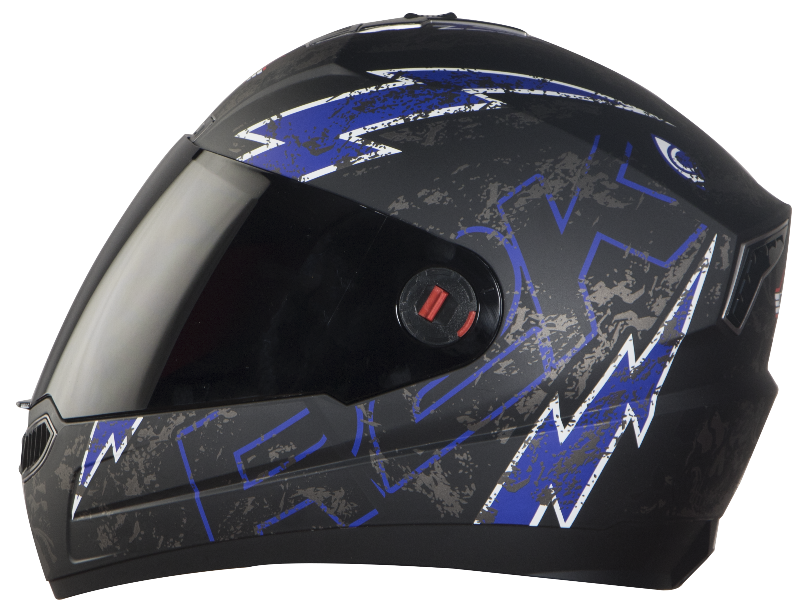 Steelbird SBA-1 R2K Live Full Face Helmet In Matt Finish (Matt Black Blue With Smoke Visor)