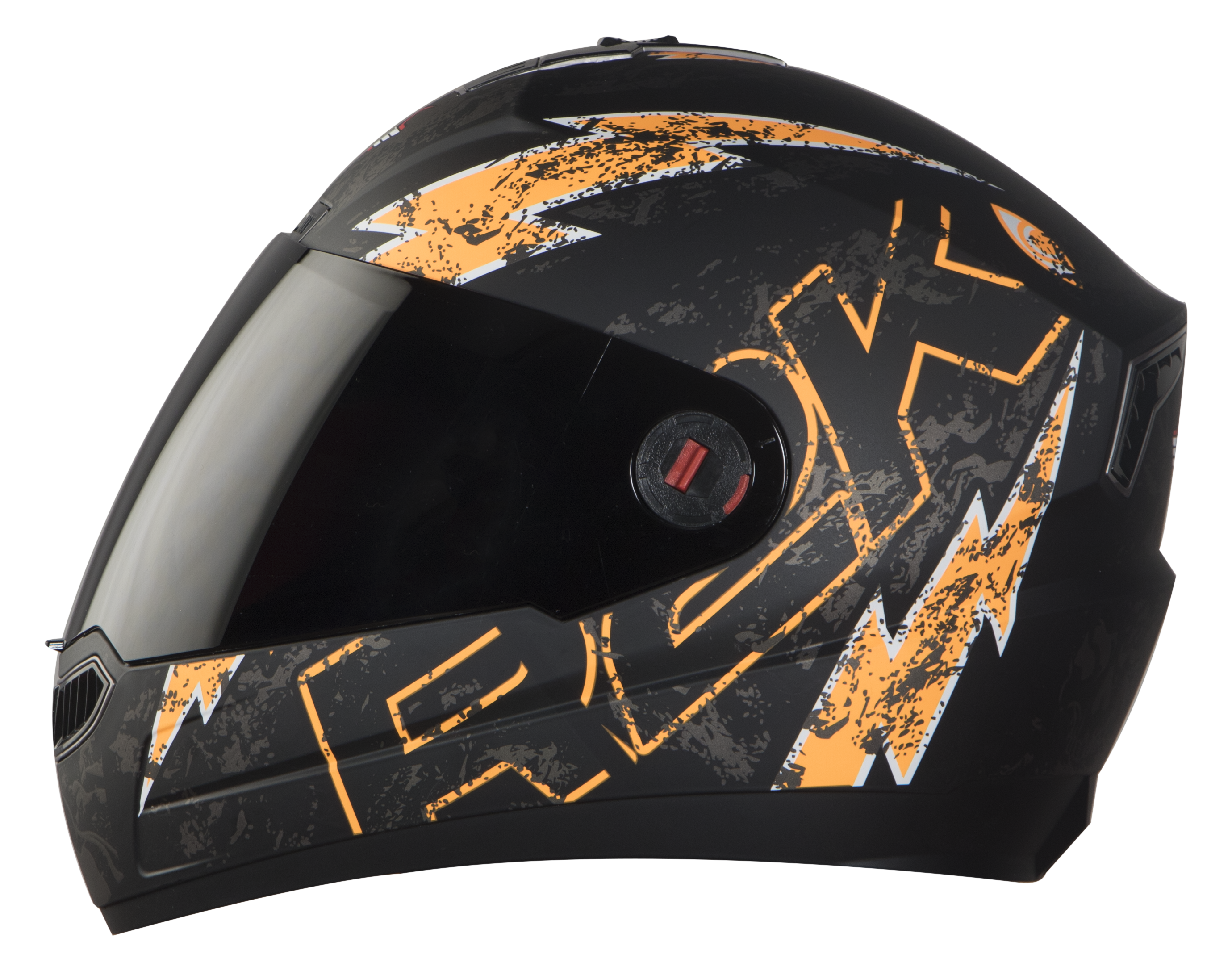 Steelbird SBA-1 R2K Live Full Face Helmet In Matt Finish (Matt Black Orange With Smoke Visor)