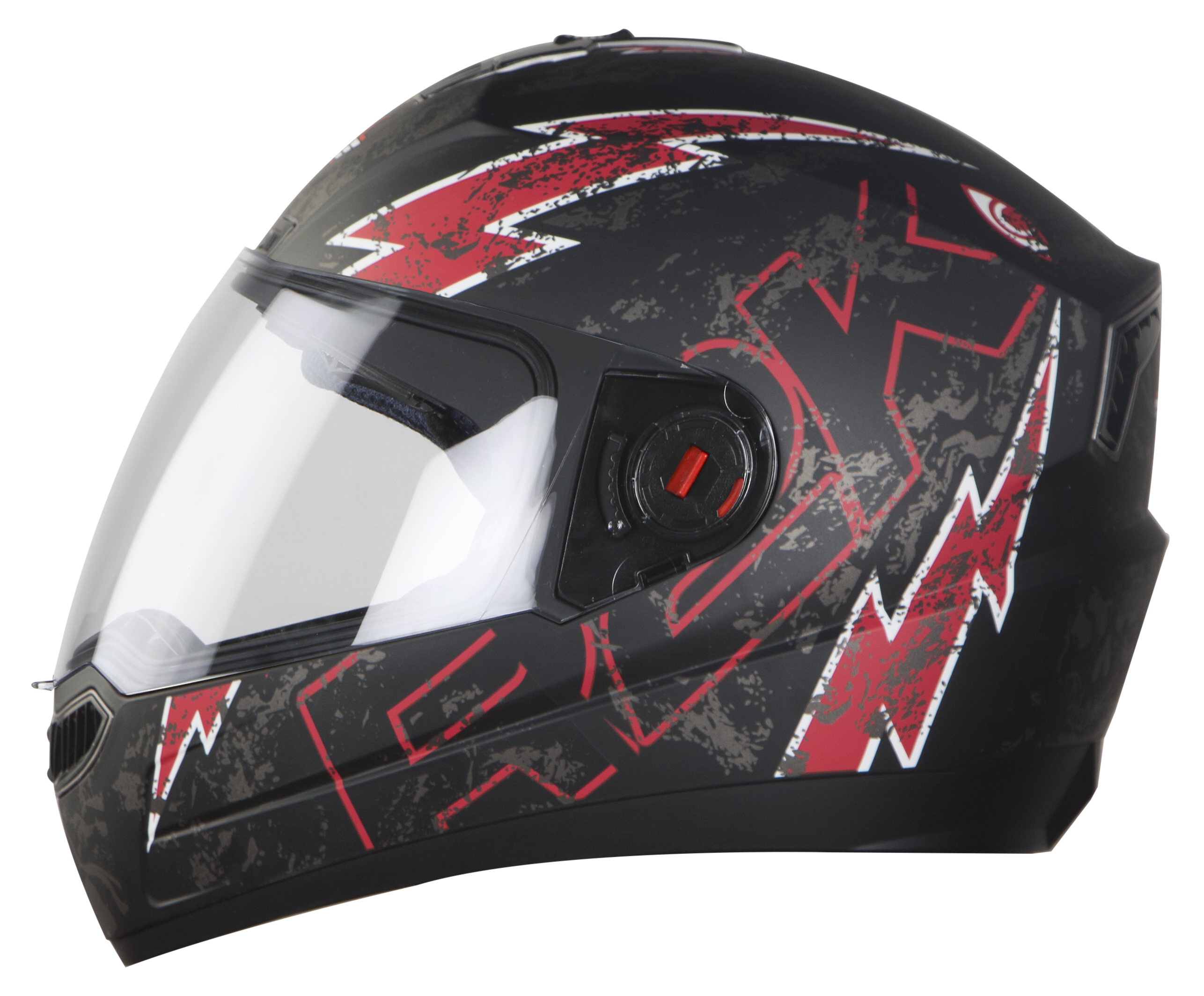 Steelbird SBA-1 R2K Live Full Face Helmet In Matt Finish (Matt Black Red With Clear Visor))