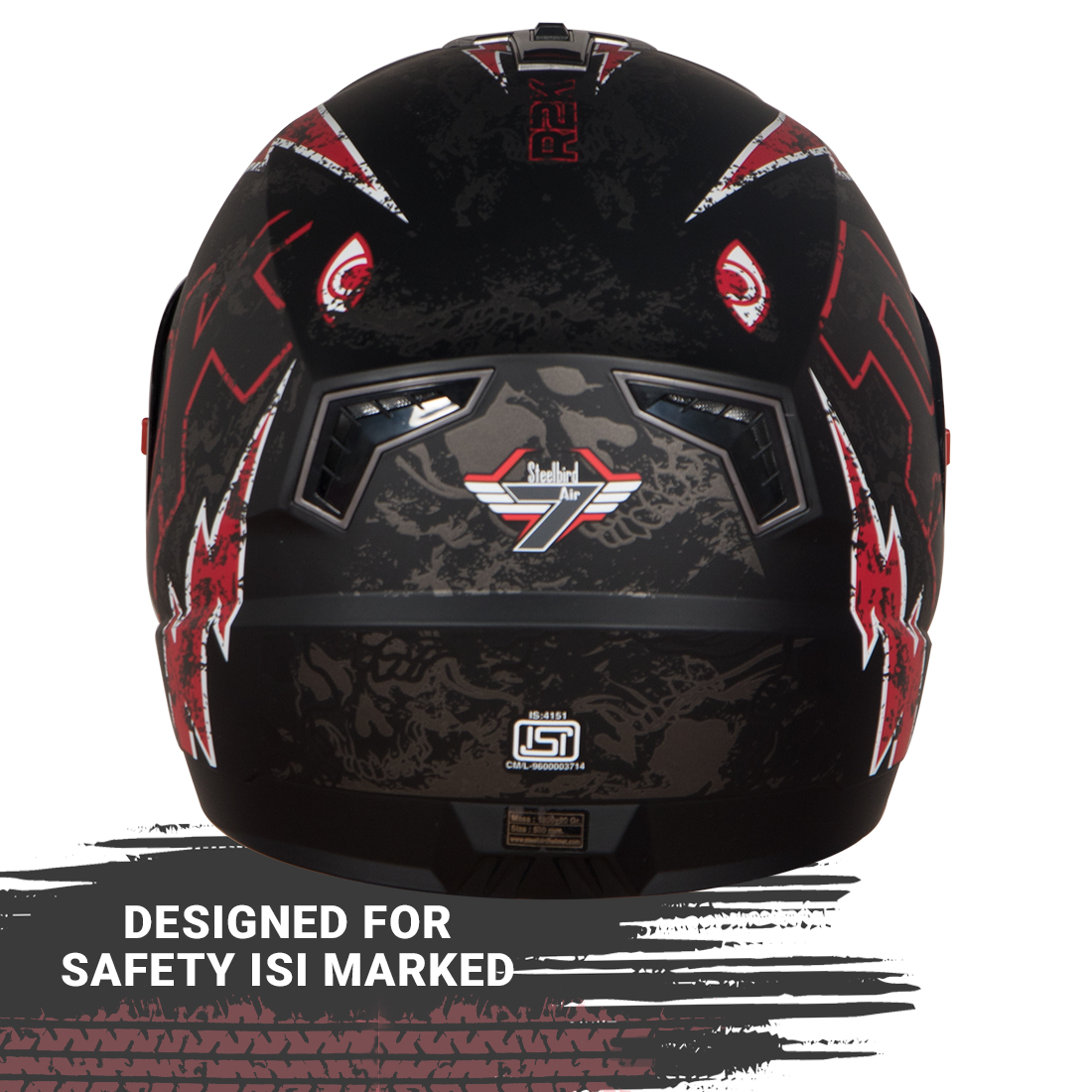 Steelbird SBA-1 R2K Live Full Face Helmet In Matt Finish (Matt Black Red With Clear Visor))