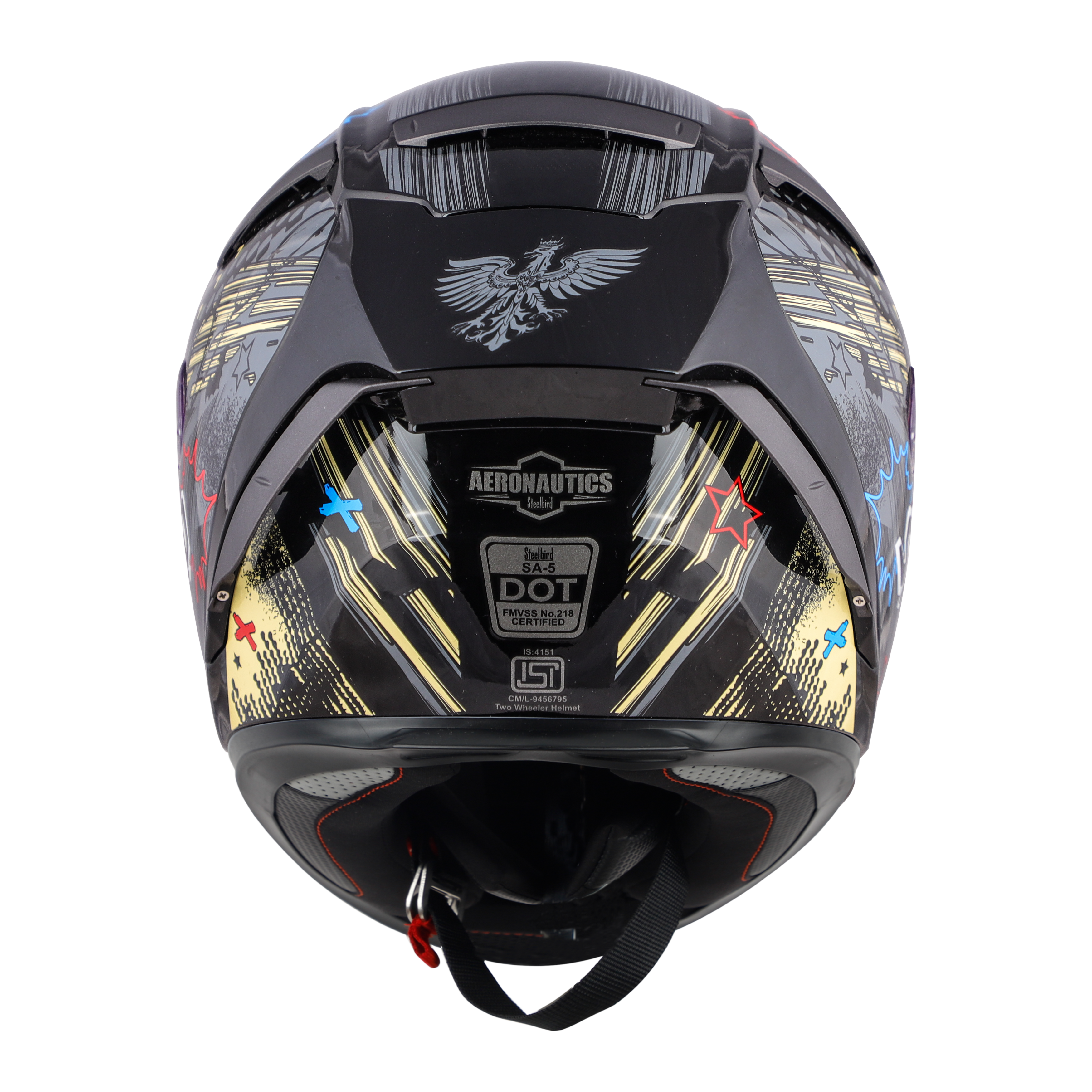 SA-5 DOT RACE LAB GLOSSY BLACK WITH CREAM (WITH ANTI-FOG SHIELD VISOR)