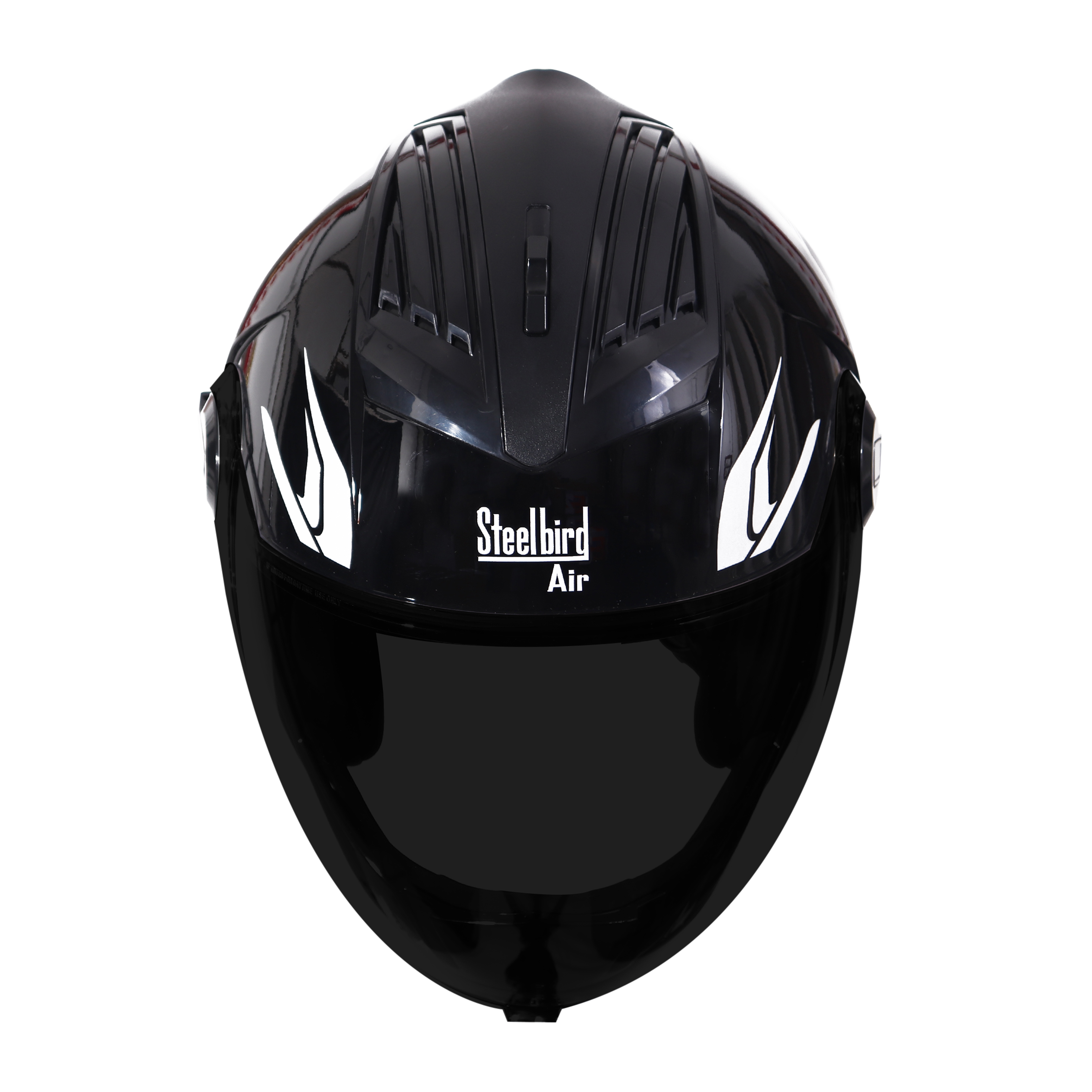 SBA-2 Moon Glossy Black With White (Fitted With Clear Visor Extra Chrome Gold Visor Free)