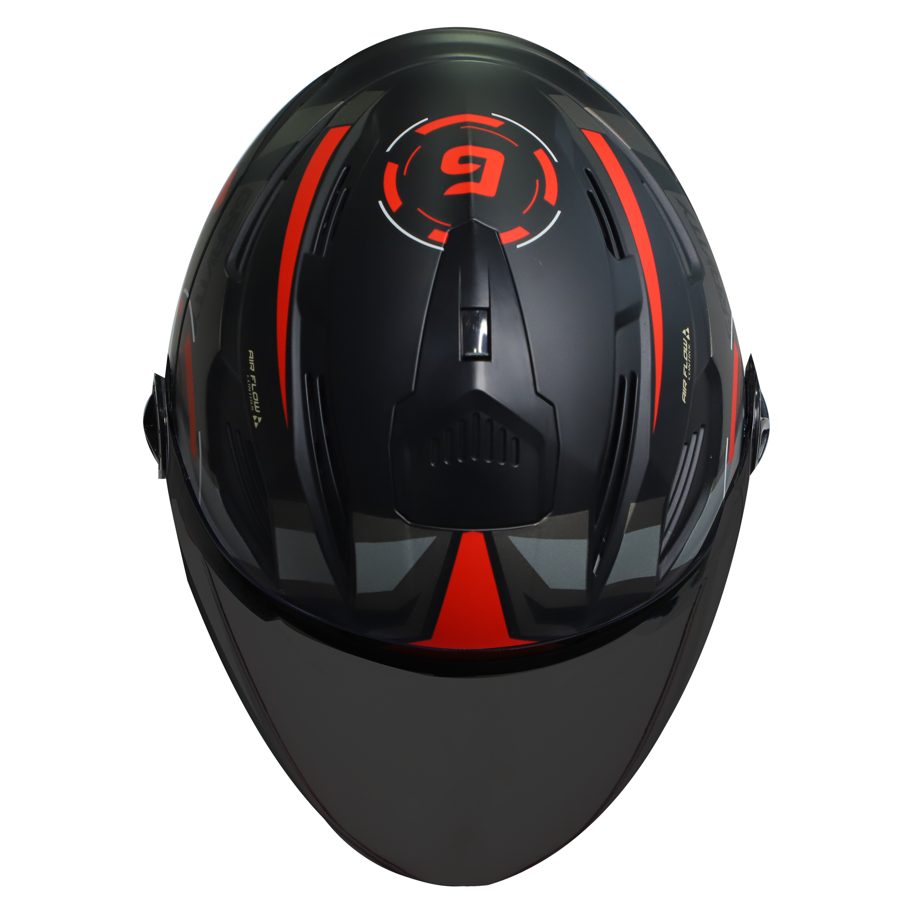 SBA-6 GRAVITY MAT BLACK WITH RED (FITTED WITH CLEAR VISOR EXTRA SMOKE VISOR FREE)