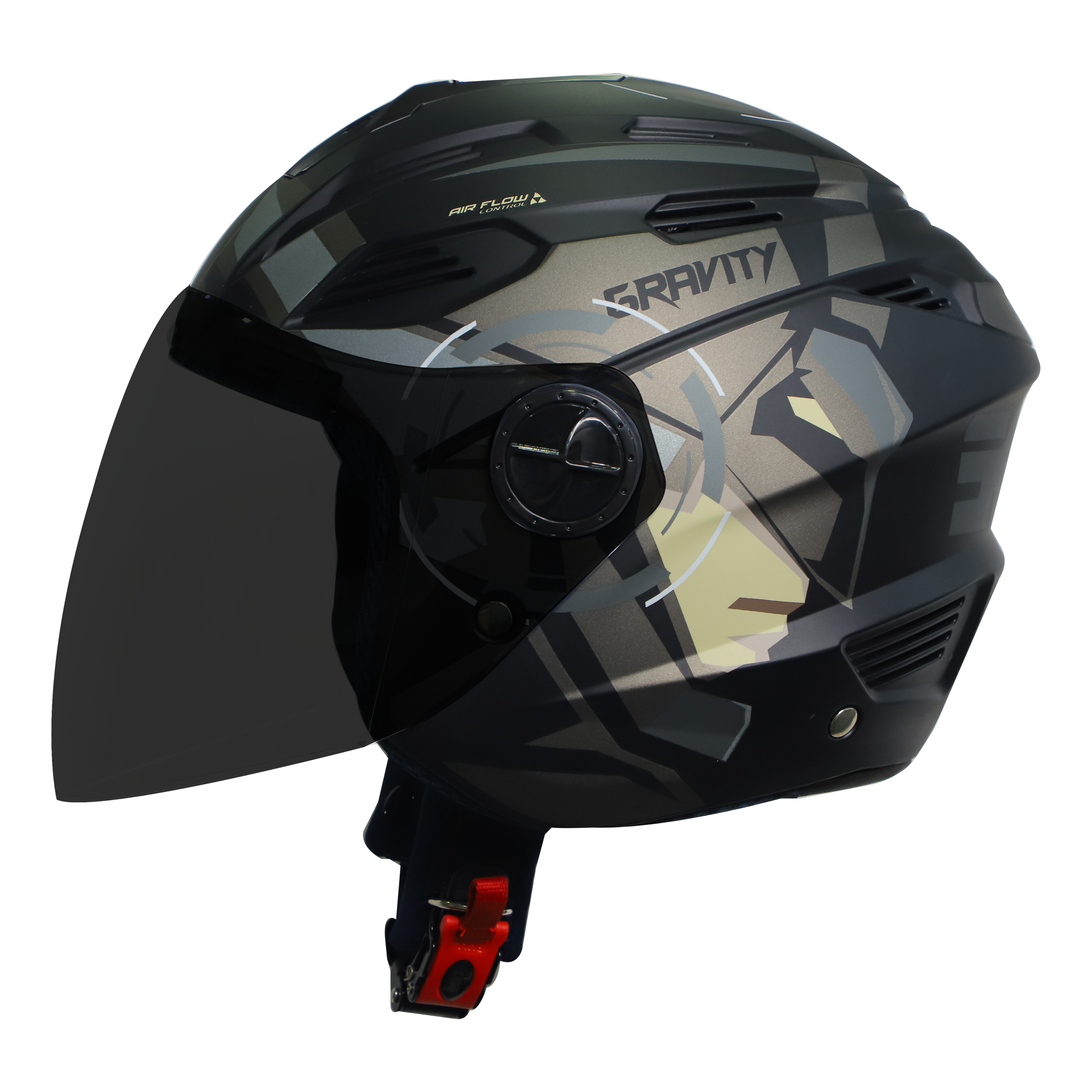 SBA-6 GRAVITY MAT BLACK WITH GREY (FITTED WITH CLEAR VISOR EXTRA SMOKE VISOR FREE)