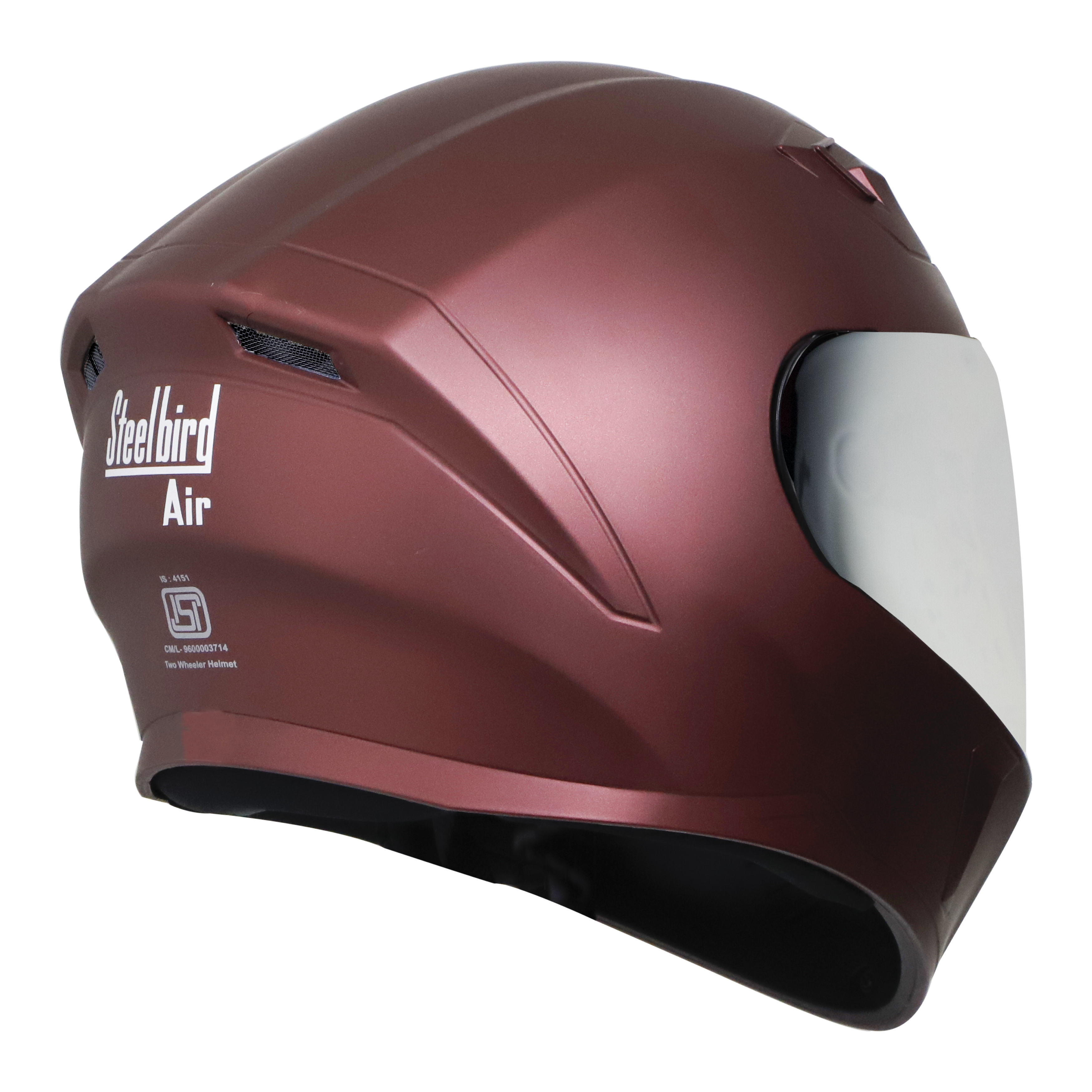 SBA-21 VFX MAT MAROON ( FITTED WITH CLEAR VISOR EXTRA CHROME SILVER VISOR FREE)