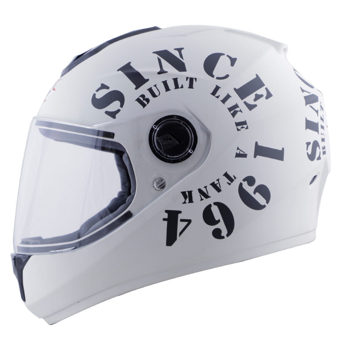 Steelbird SBH-11 Zoom Tank Full Face ISI Certified Helmet (Matt Off White Black With Clear Visor)