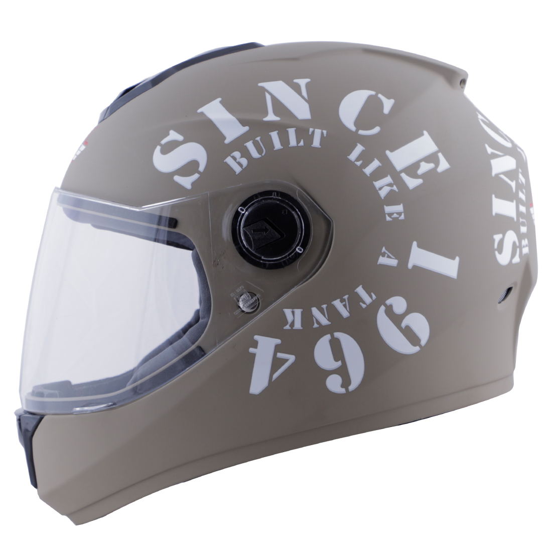 Steelbird SBH-11 Zoom Tank Full Face ISI Certified Helmet (Matt Desert Storm White With Clear Visor)