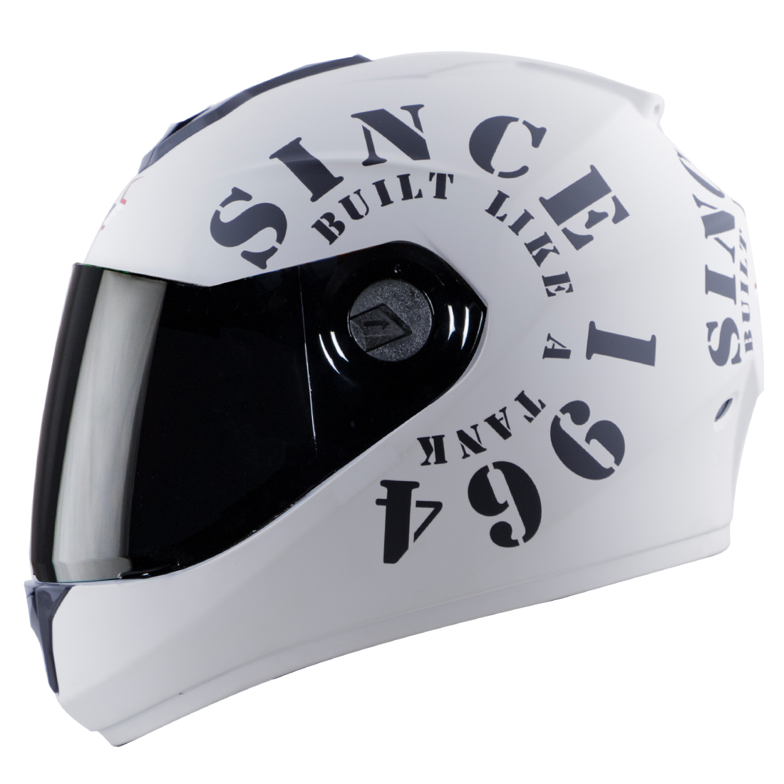 Steelbird SBH-11 Zoom Tank Full Face ISI Certified Helmet (Matt Off White With Smoke Visor)