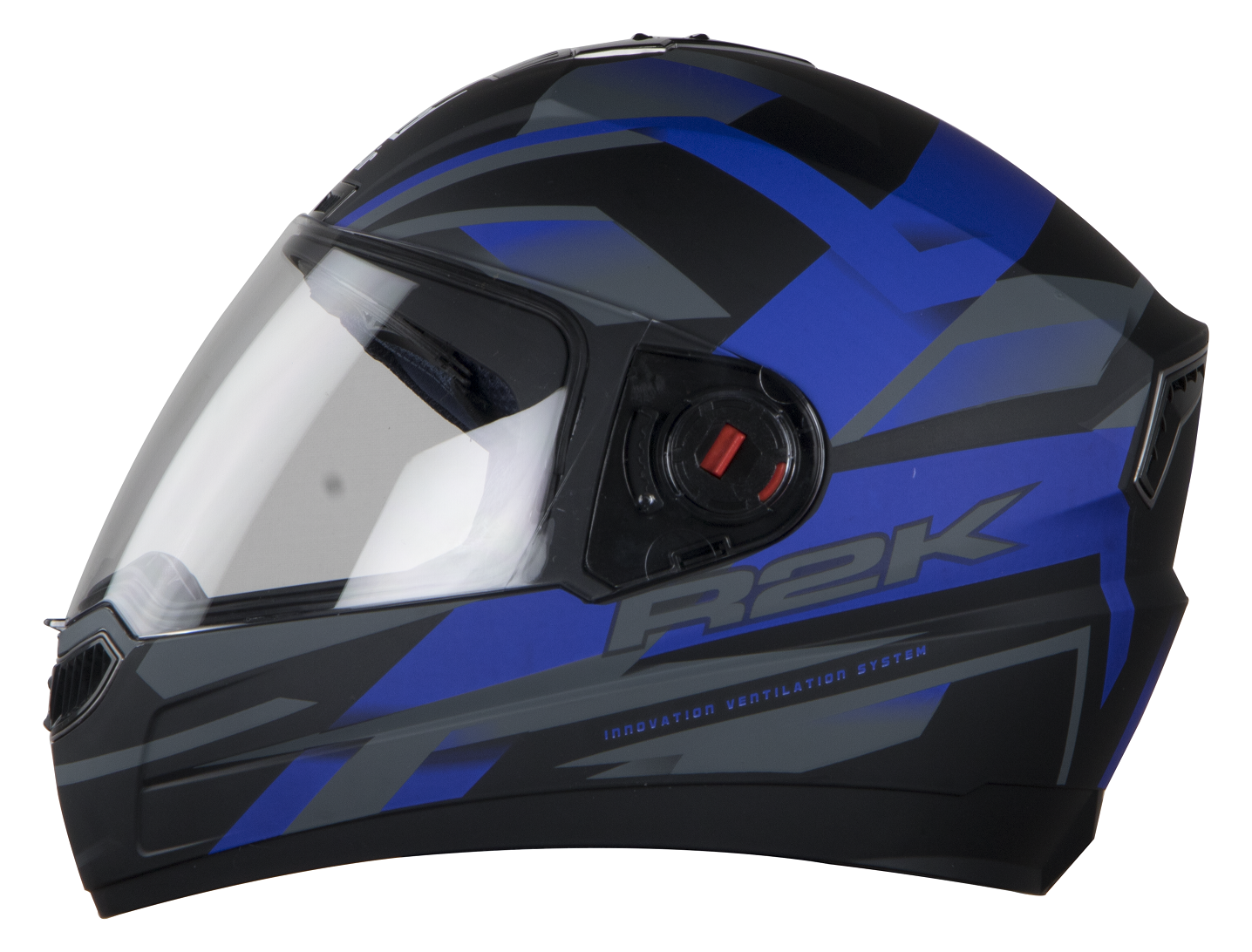 Steelbird SBA-1 R2K ISI Certified Full Face Graphic Helmet (Matt Black Blue with Clear Visor)