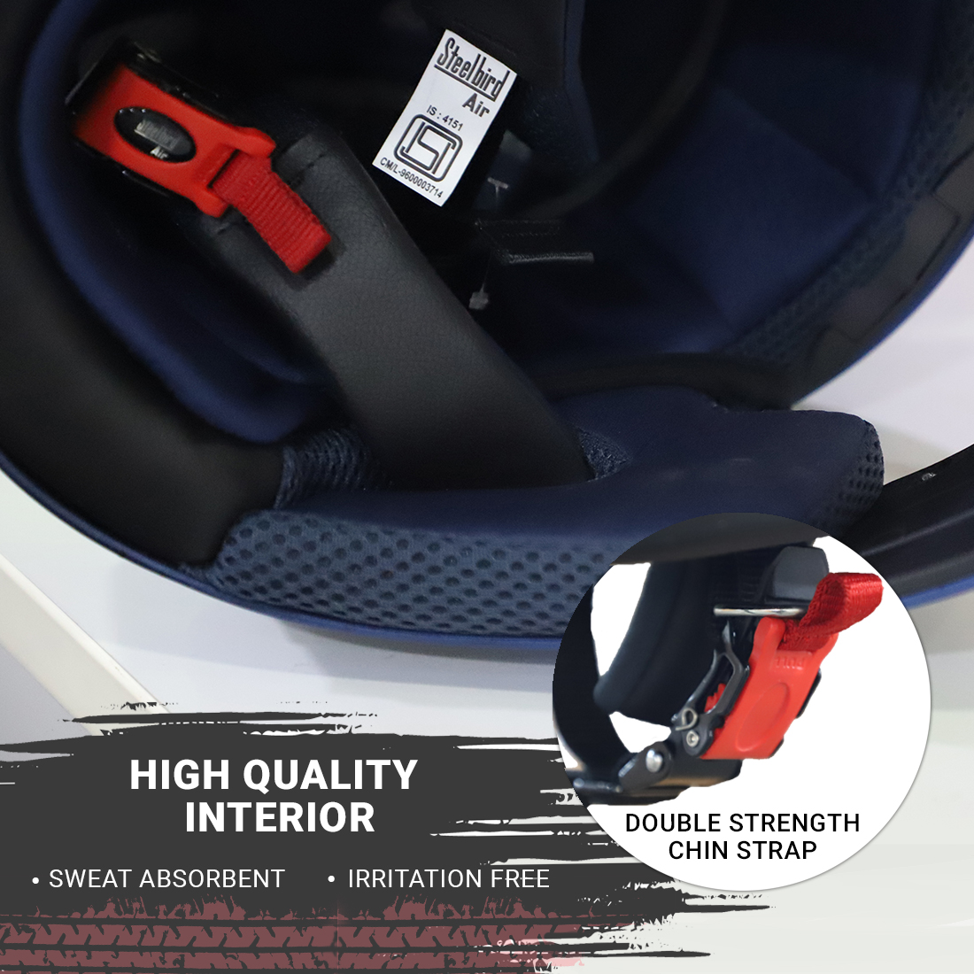 Steelbird SBA-1 R2K ISI Certified Full Face Graphic Helmet (Matt Black Red With Clear Visor)