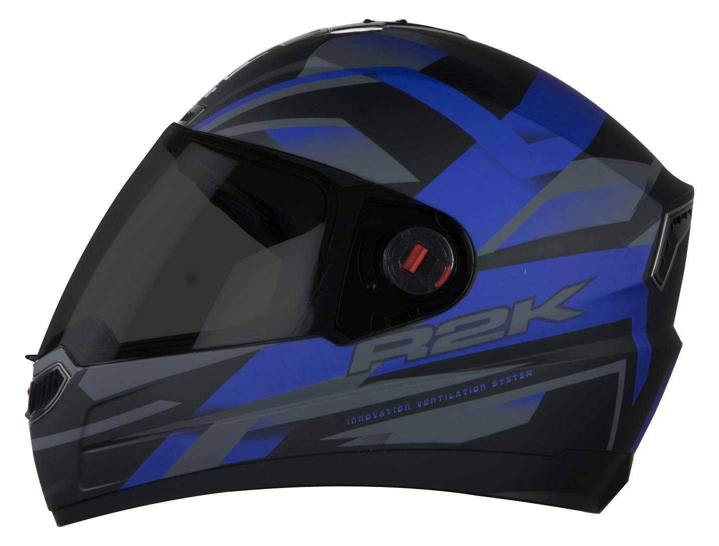 Steelbird SBA-1 R2K ISI Certified Full Face Graphic Helmet (Matt Black Blue with Smoke Visor)