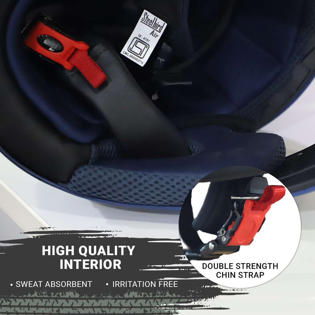 Steelbird SBA-1 R2K ISI Certified Full Face Graphic Helmet (Matt Black Grey With Smoke Visor)