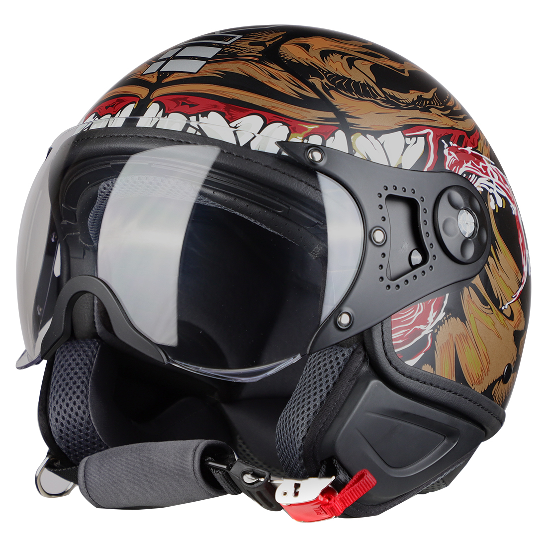 Steelbird Kukka K-2 VALEC ISI Certified Open Face Helmet (Matt Black Desert Storm)