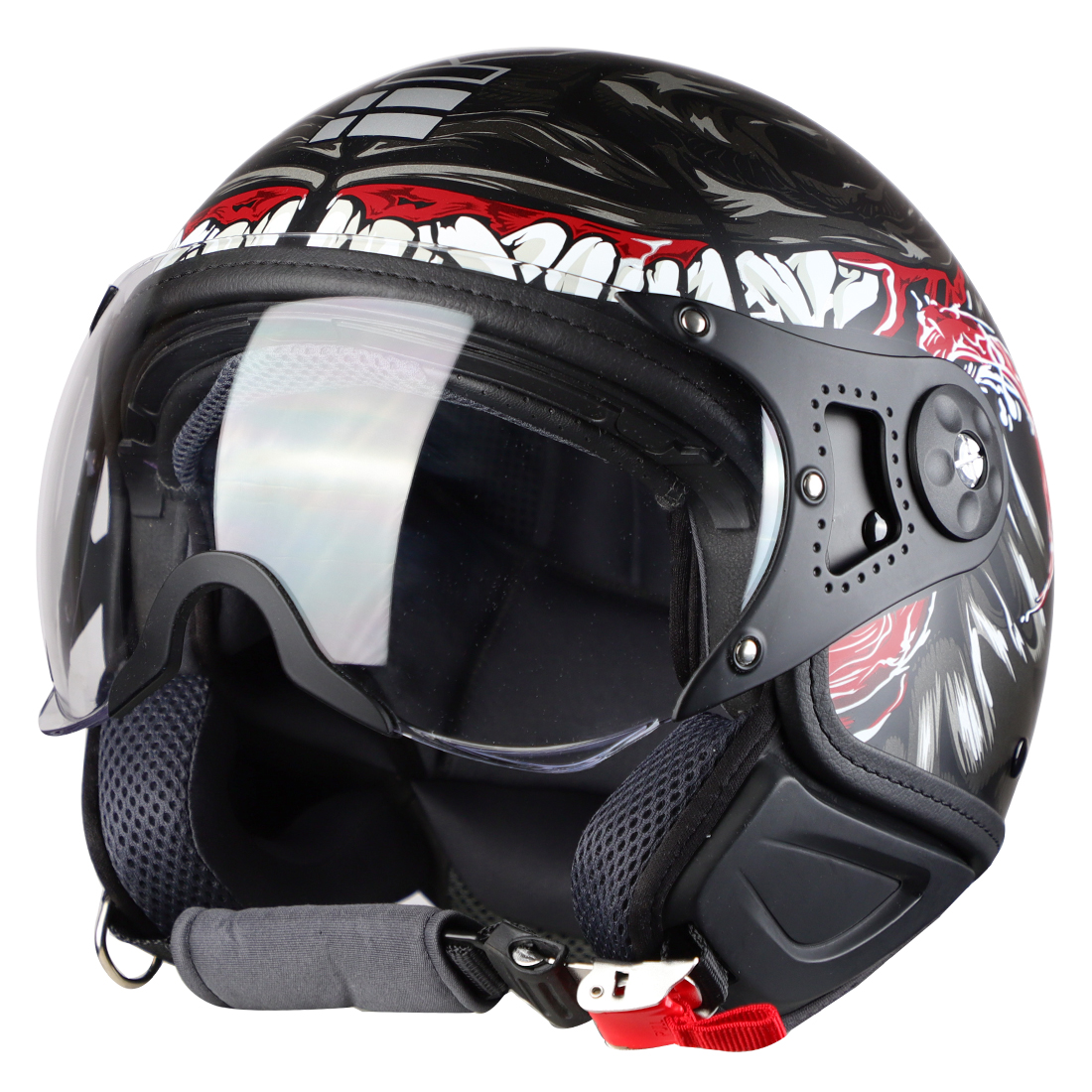 Steelbird Kukka K-2 VALEC ISI Certified Open Face Helmet (Matt Black Grey)