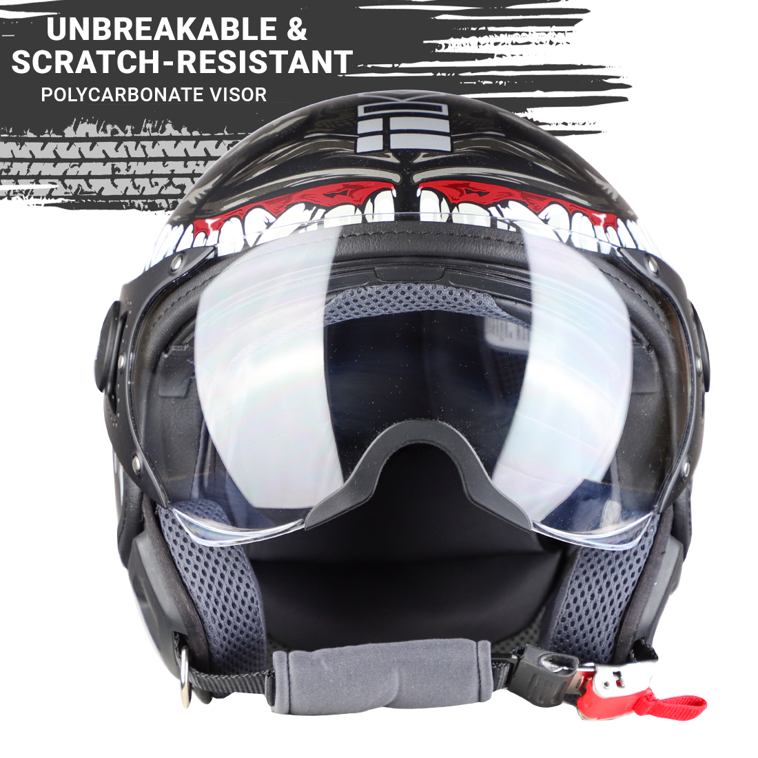 Steelbird Kukka K-2 VALEC ISI Certified Open Face Helmet (Matt Black Grey)