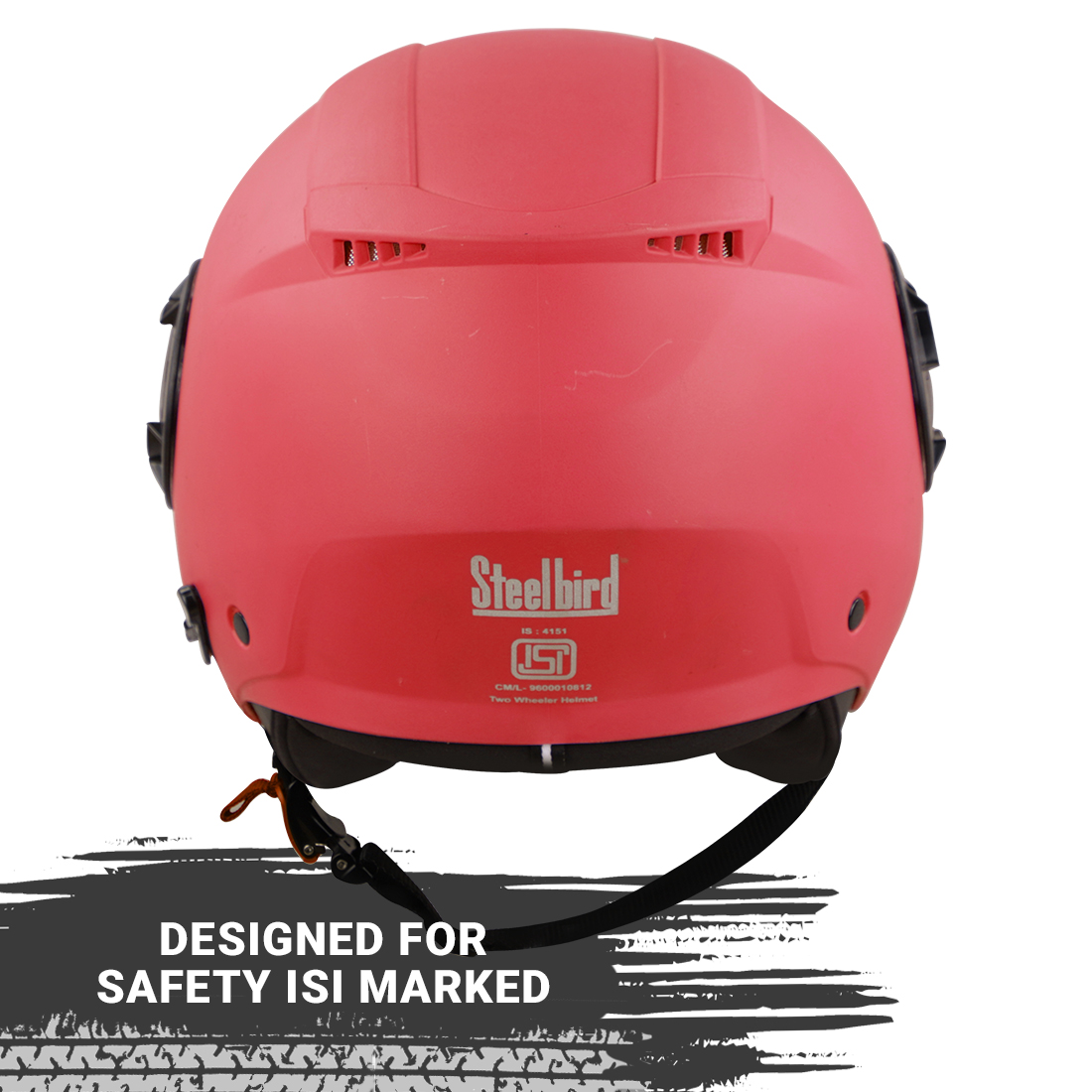 Steelbird GT Dashing ISI Certified Open Face Helmet For Men And Women With Inner Sun Shield ( Dual Visor Mechanism ) (Dashing Red)