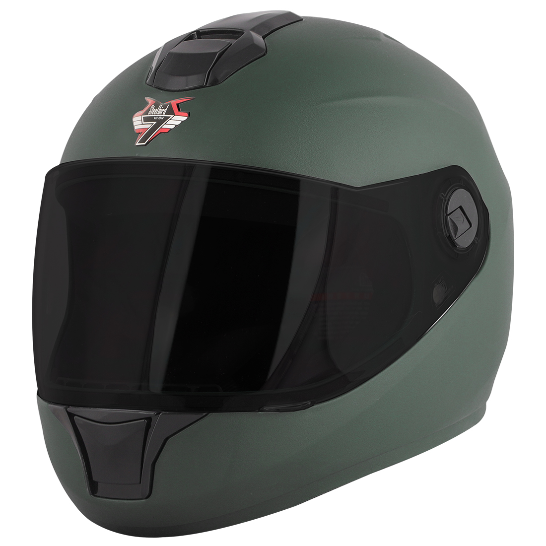Steelbird SBH-11 7Wings ISI Certified Full Face Helmet For Men And Women (Dashing Battle Green)