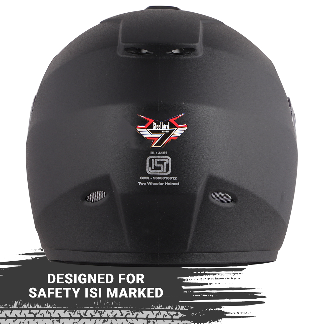 Steelbird SBH-11 7Wings ISI Certified Full Face Helmet For Men And Women (Dashing Black)