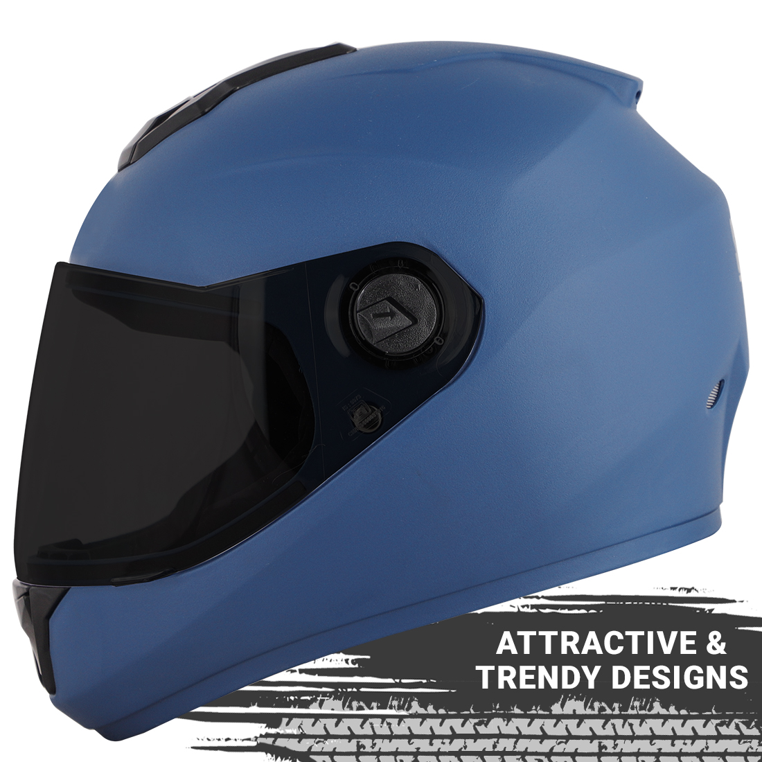 Steelbird SBH-11 7Wings ISI Certified Full Face Helmet For Men And Women (Dashing Blue)