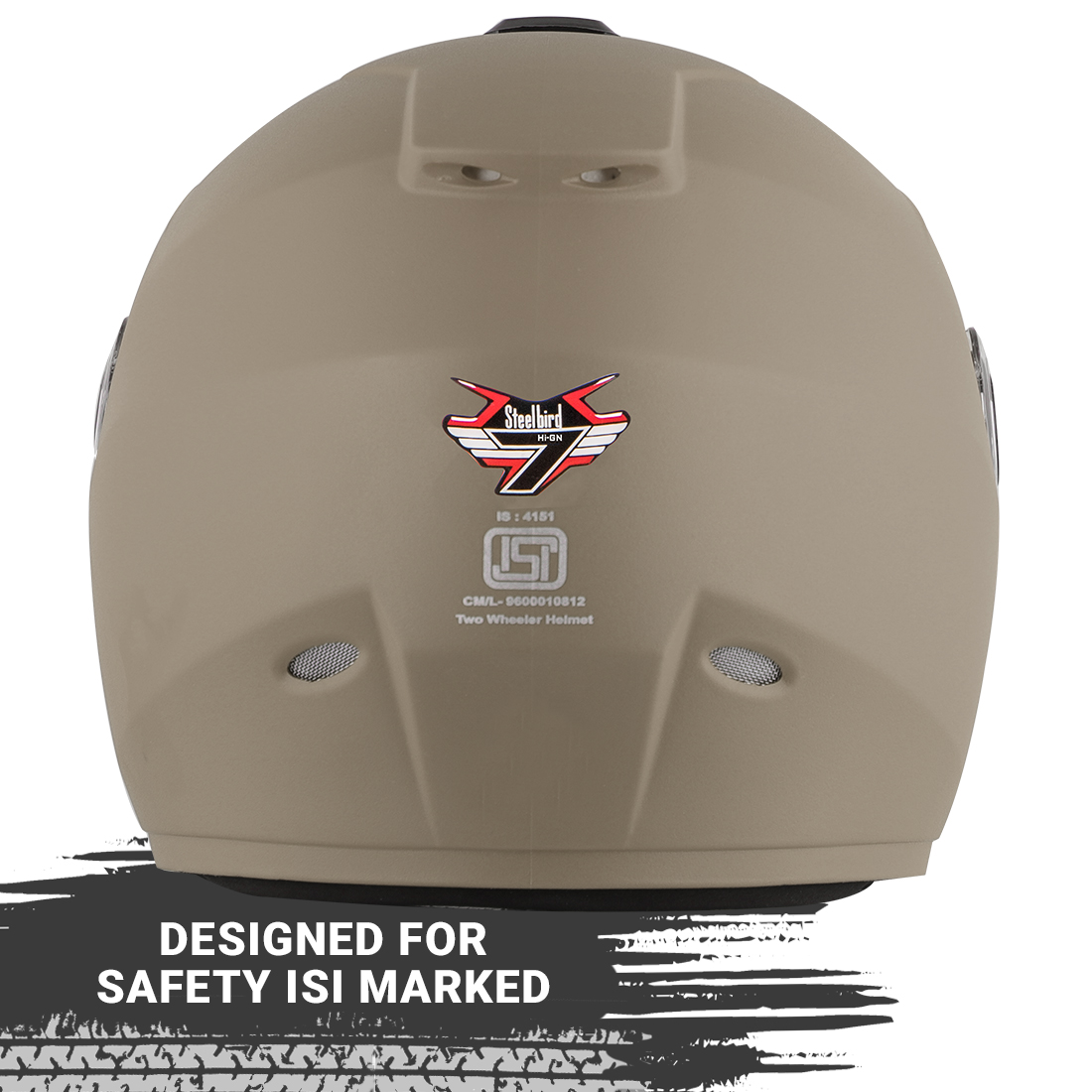 Steelbird SBH-11 7Wings ISI Certified Full Face Helmet For Men And Women (Dashing Desert Storm)
