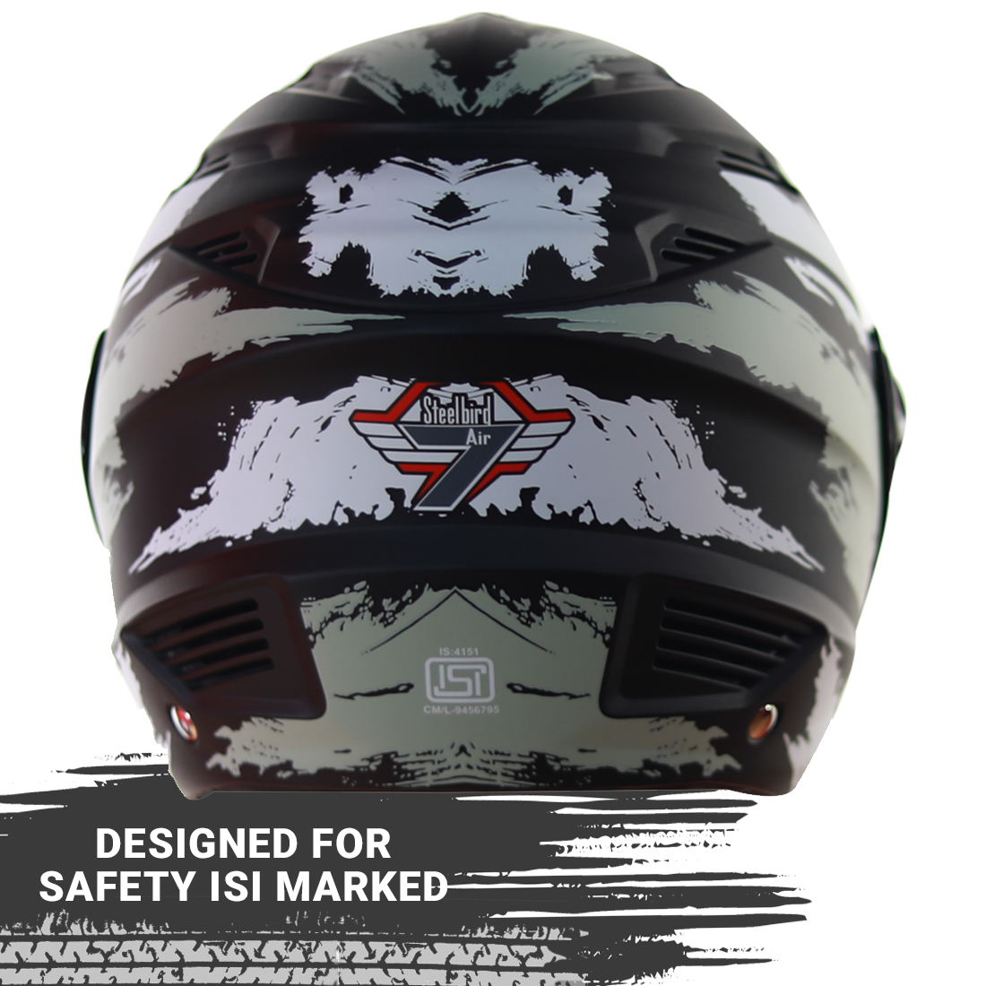 Steelbird SBA-6 7Wings Stroke Open Face Helmet In Matt Finish (Matt Black Gold)