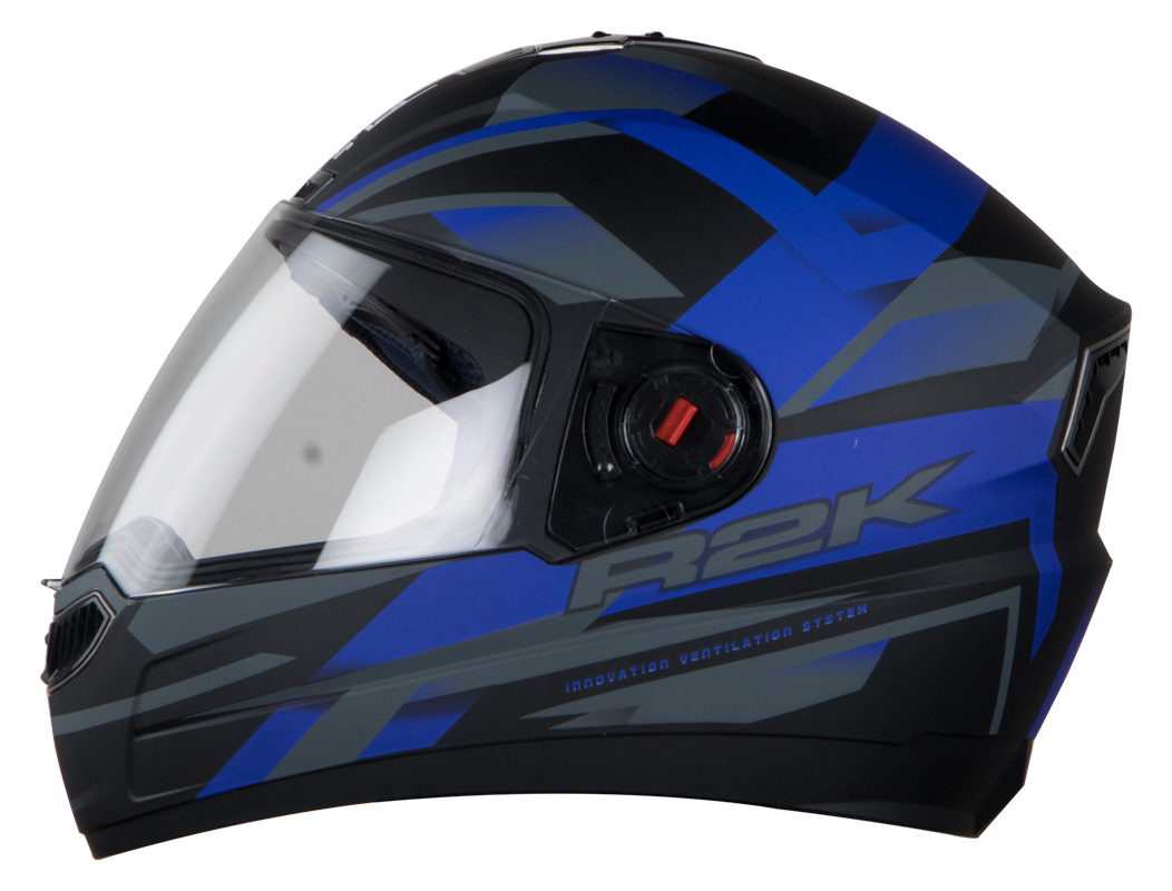 Steelbird SBA-1 R2K HF Full Face ABS Shell Helmet With Detachable Hands-free Device (Matt Black Blue)