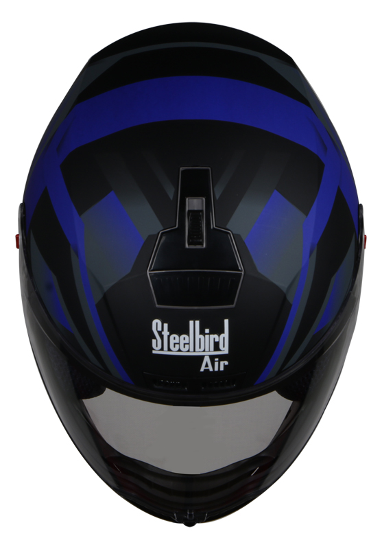 Steelbird SBA-1 R2K HF Full Face ABS Shell Helmet With Detachable Hands-free Device (Matt Black Blue)