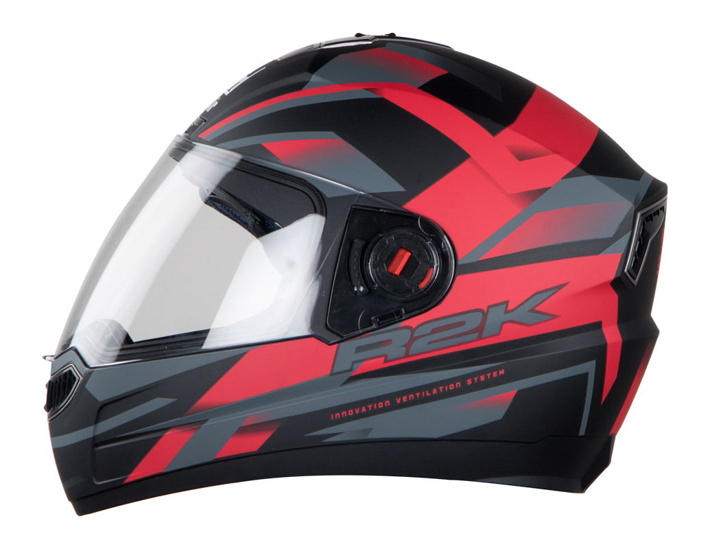 Steelbird SBA-1 R2K HF Full Face ABS Shell Helmet With Detachable Hands-free Device (Matt Black Red)
