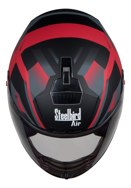 Steelbird SBA-1 R2K HF Full Face ABS Shell Helmet With Detachable Hands-free Device (Matt Black Red)