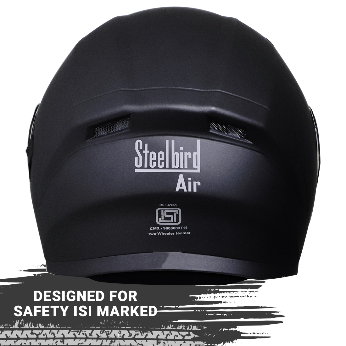 Steelbird SBA-21 GT Full Face ISI Certified Helmet With Inner Smoke Sun Shield And Outer Clear Visor (Matt Black)