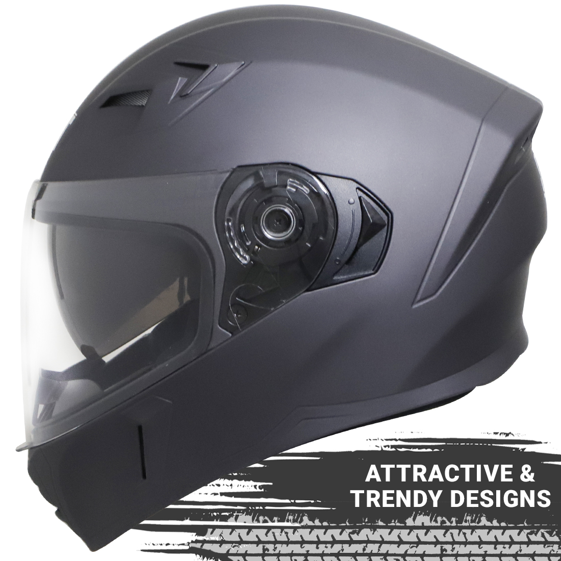 Steelbird SBA-21 GT Full Face ISI Certified Helmet With Inner Smoke Sun Shield And Outer Clear Visor (Matt H. Grey)